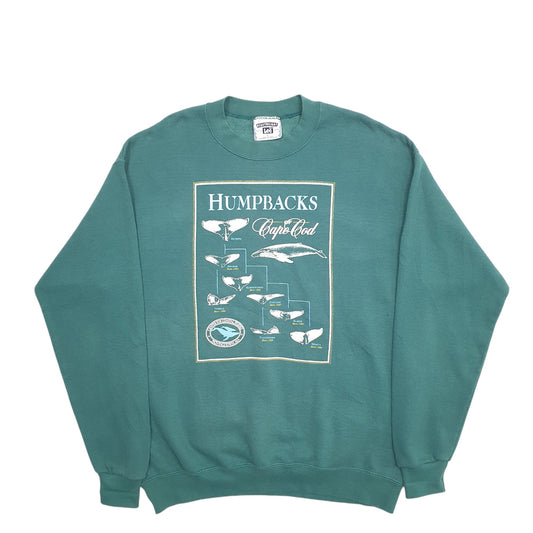 Mens Green Lee Heavyweight Made In USA Whale Crewneck Jumper