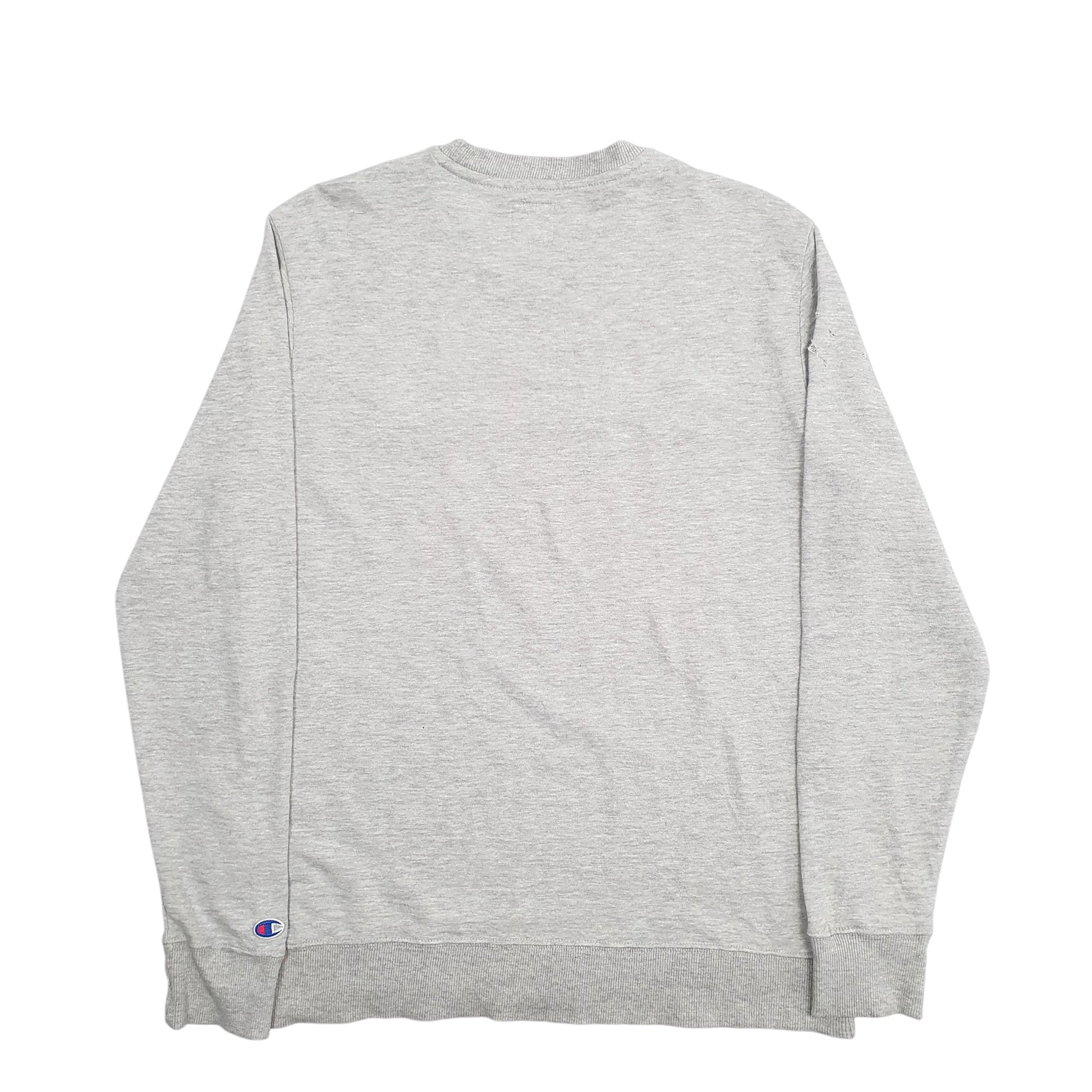 Mens Grey Champion Spellout Crewneck Jumper