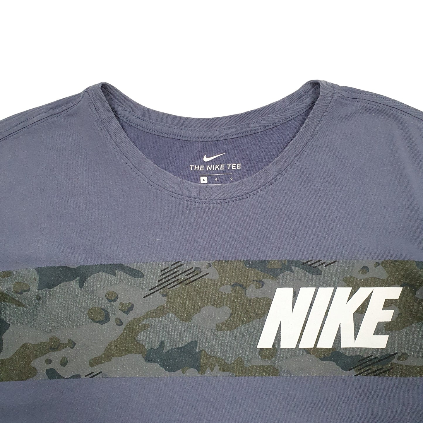 Mens Grey Nike Spellout Short Sleeve T Shirt