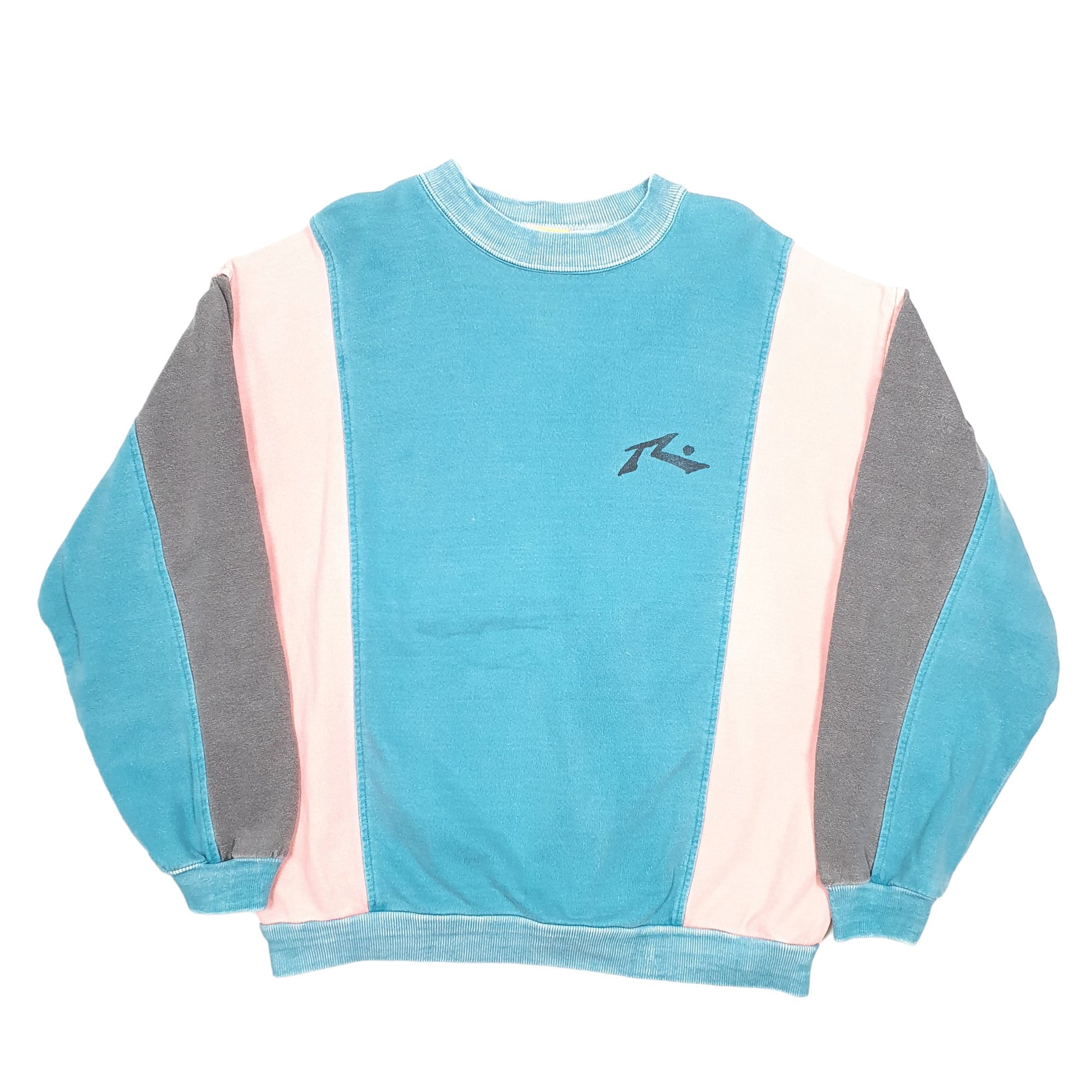 Mens Turquoise Rusty Vintage Just Surf Surfing Fader 90s Crewneck Jumper