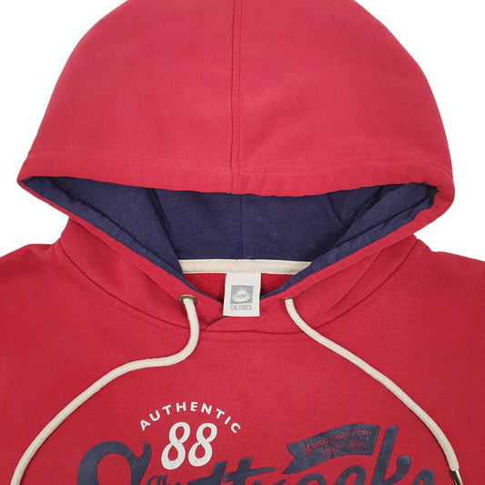 Mens Red Saltrock Spellout Hoodie Jumper