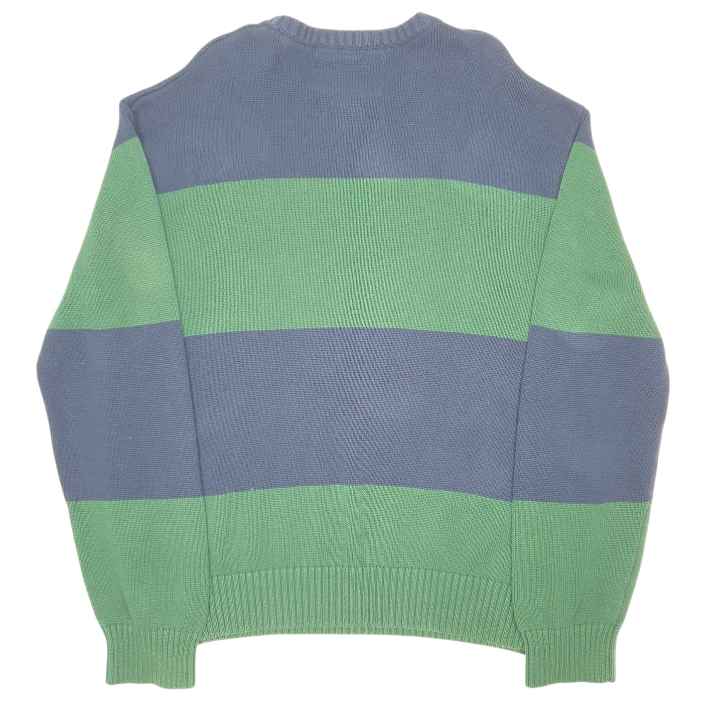 Mens Navy Nautica Knit Jeans Striped Crewneck Jumper