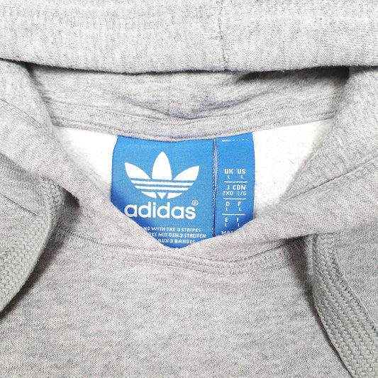 Womens Grey Adidas Spellout Hoodie Jumper