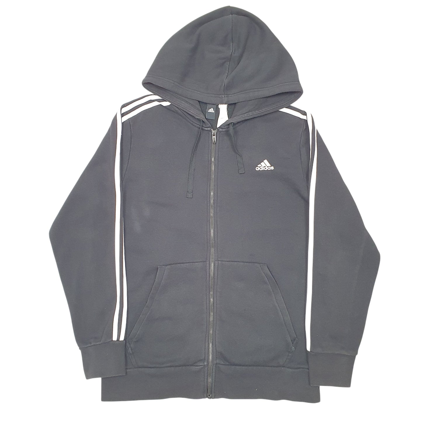 Mens Black Adidas Hoodie Full Zip Jumper
