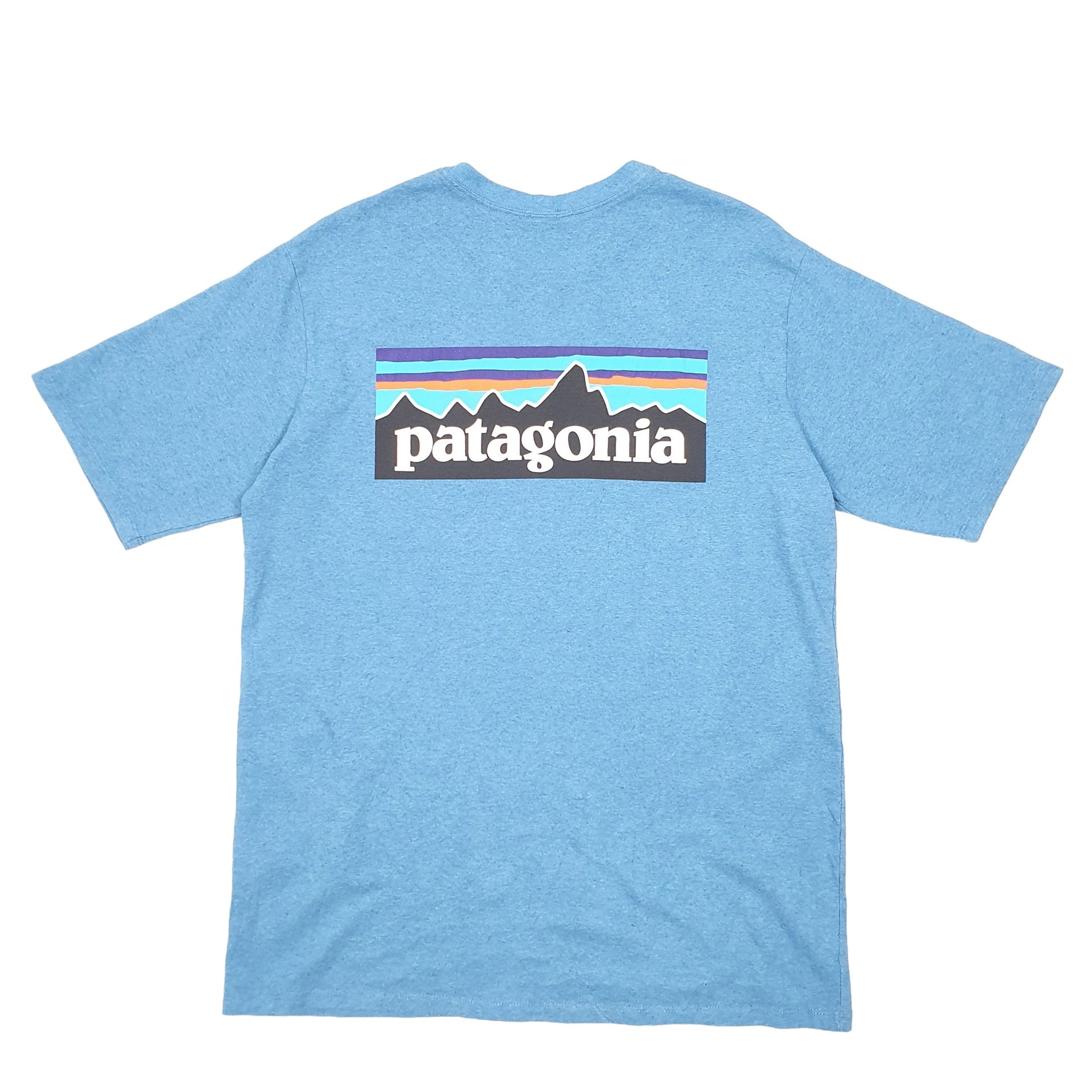 Mens Blue Patagonia Responsible Tee Spellout Short Sleeve T Shirt