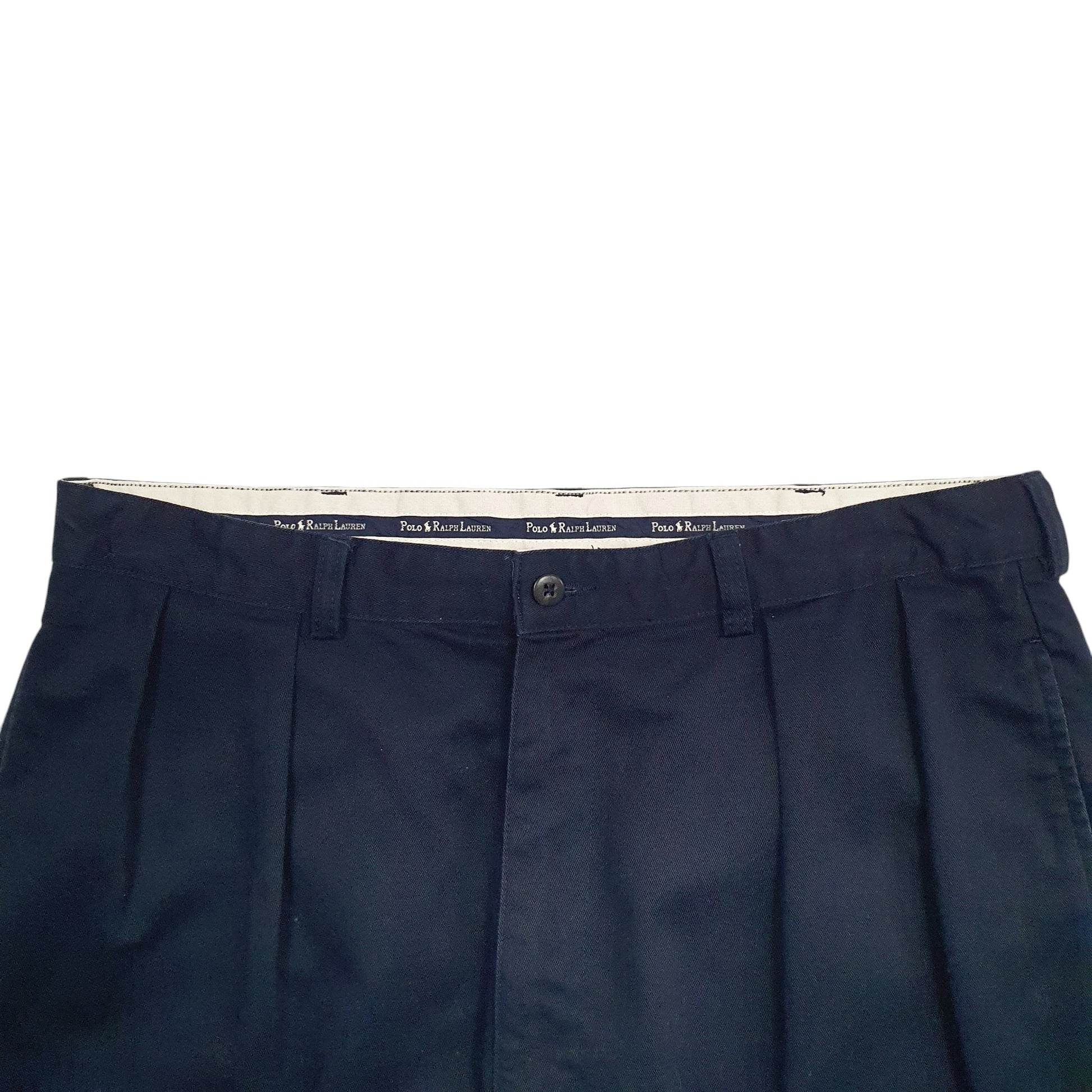 Mens Navy Polo Ralph Lauren Double Pleated Chino Trousers