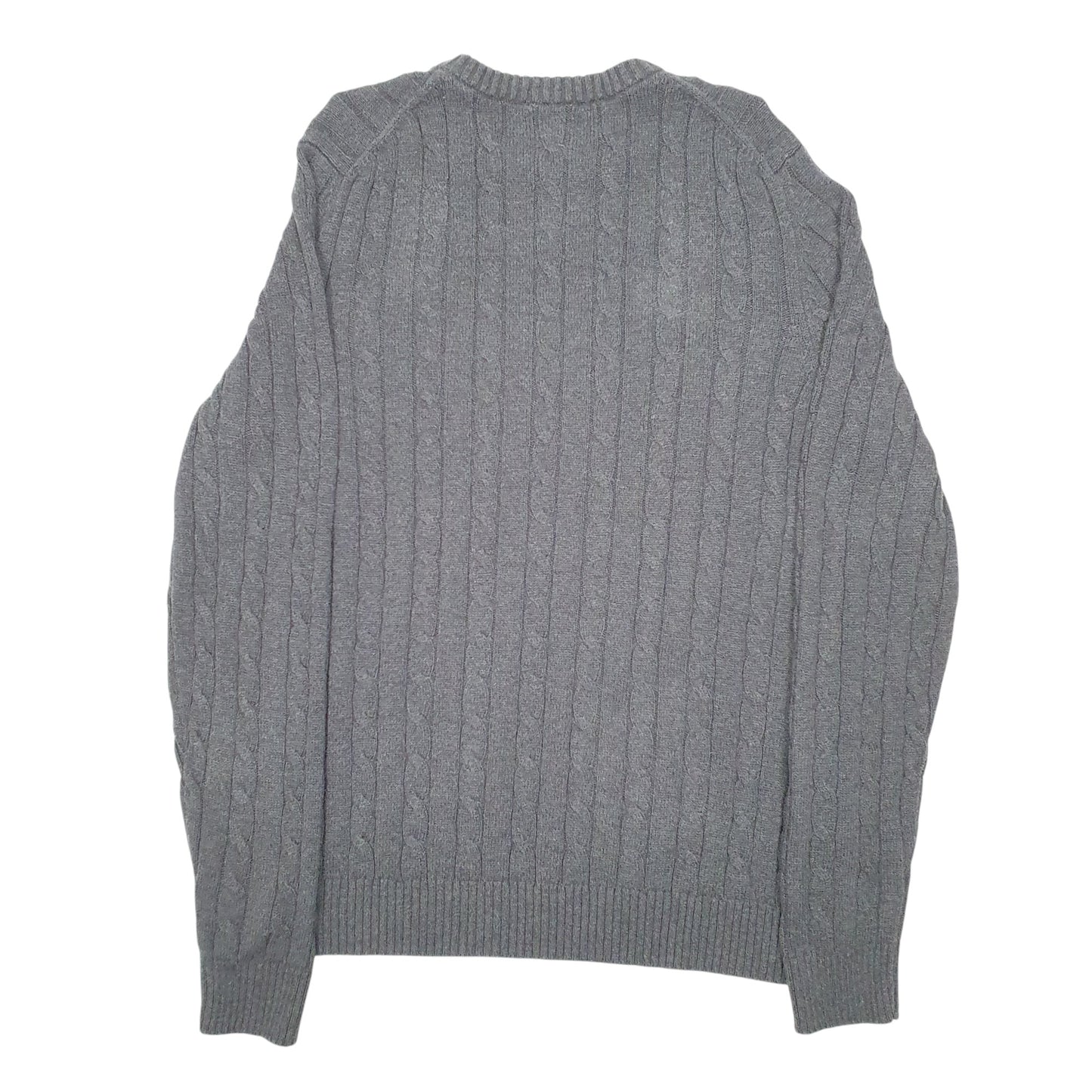 Mens Grey Croft & Barrow Cable Knit Crewneck Jumper