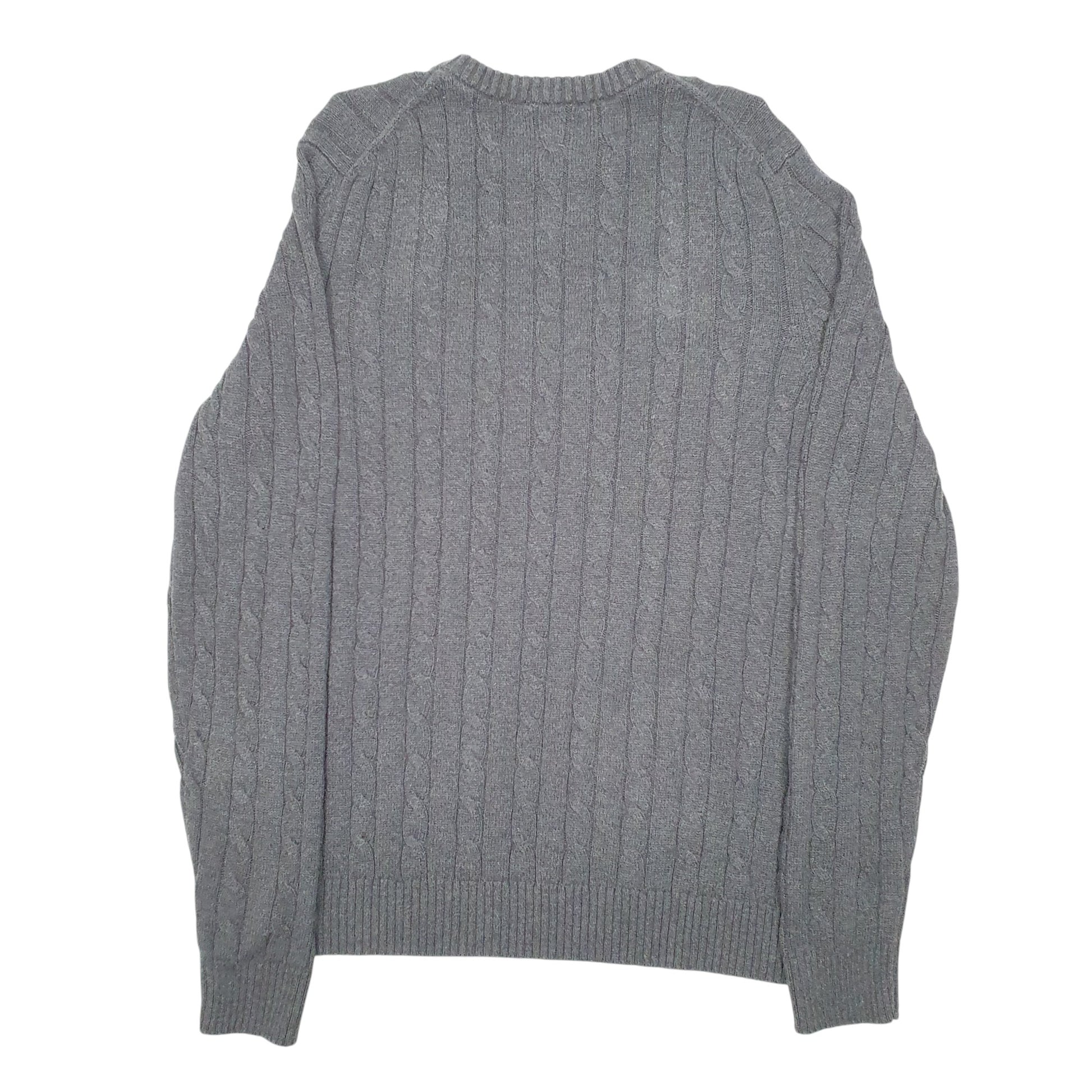 Mens Grey Croft & Barrow Cable Knit Crewneck Jumper