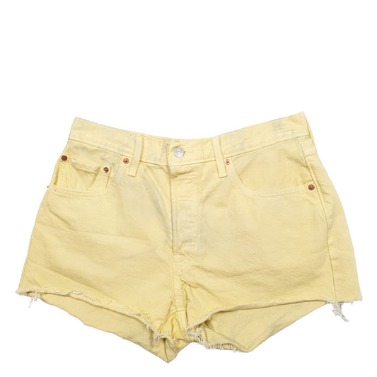 Womens Yellow Levis 501 Jorts Denim Shorts