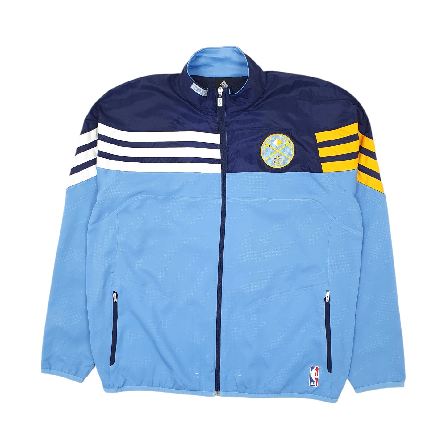 Mens Blue Adidas NBA Denver Nuggets Training Top  Coat