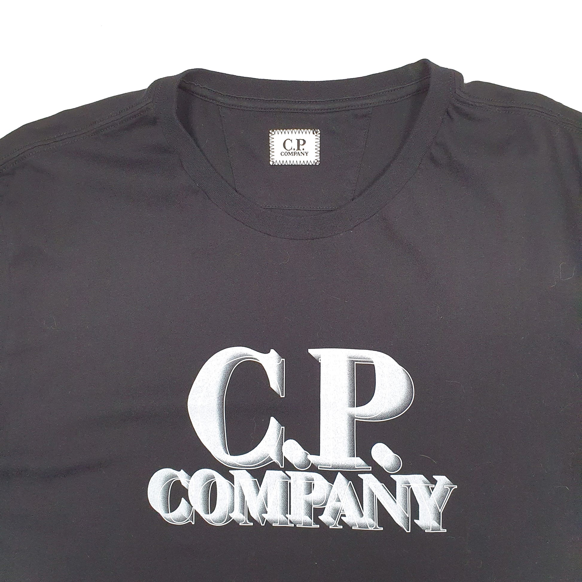 Mens Black CP Company Logo Print Short Sleeve T Shirt