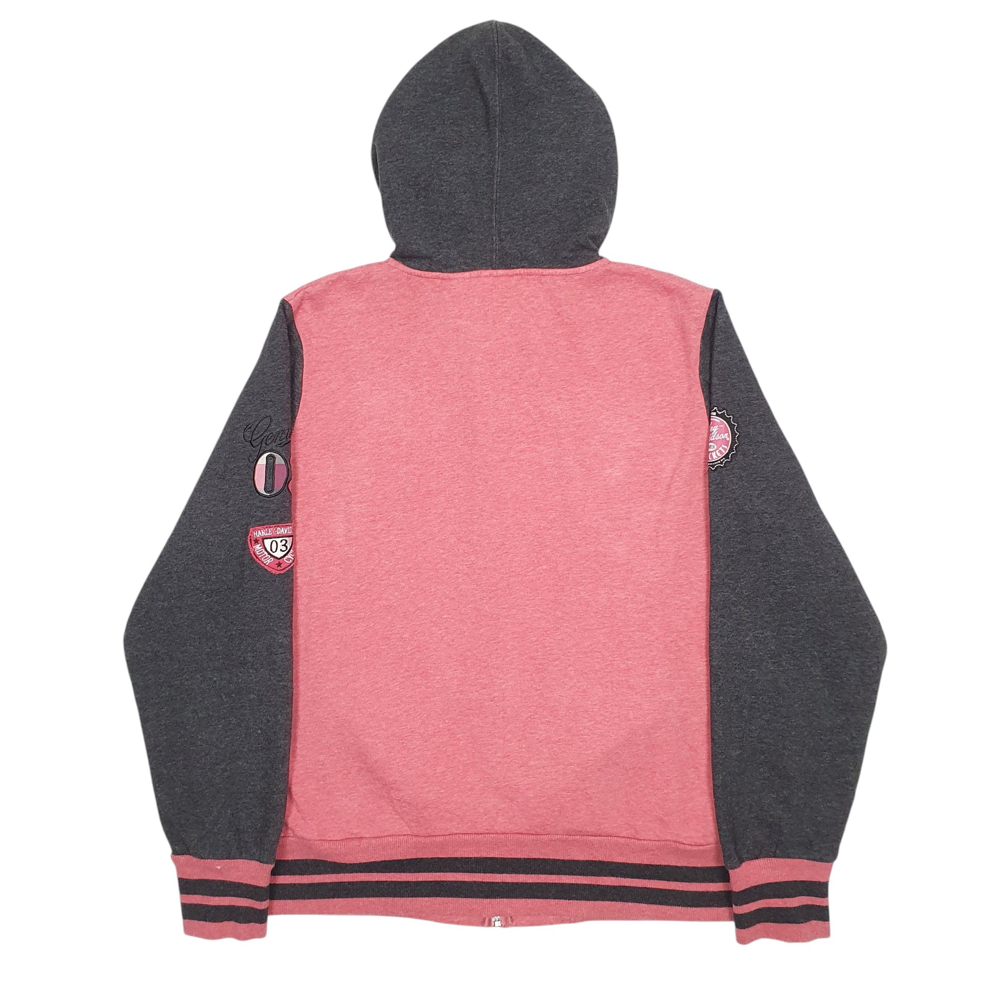 Mens Red Harley Davidson Spellout Motorbikes Full Zip Jumper