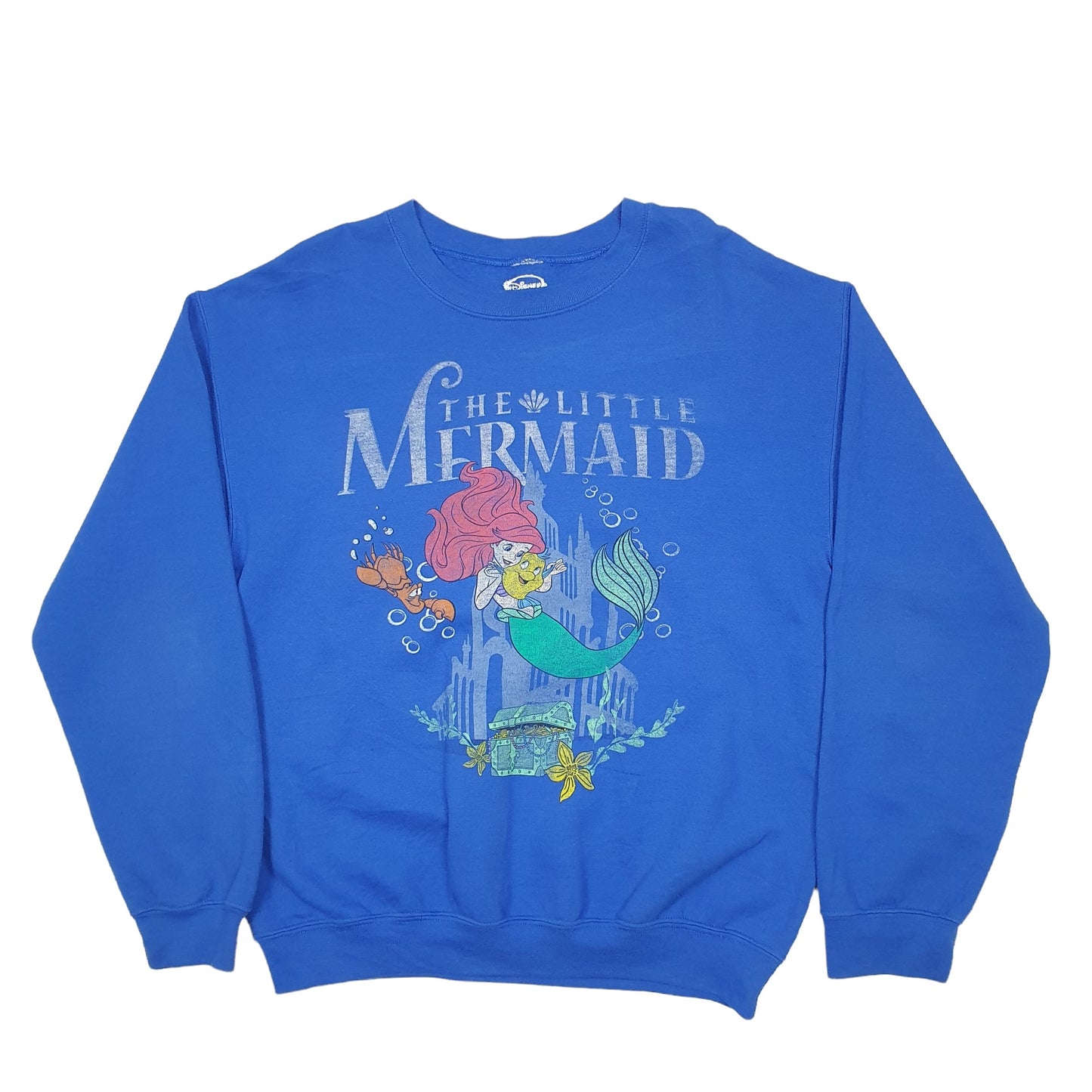 Mens Blue Disney Little Mermaid Crewneck Jumper