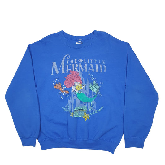 Mens Blue Disney Little Mermaid Crewneck Jumper