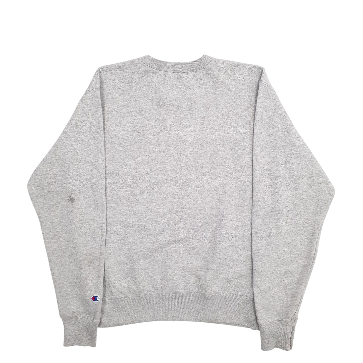 Mens Grey Champion Spellout Crewneck Jumper