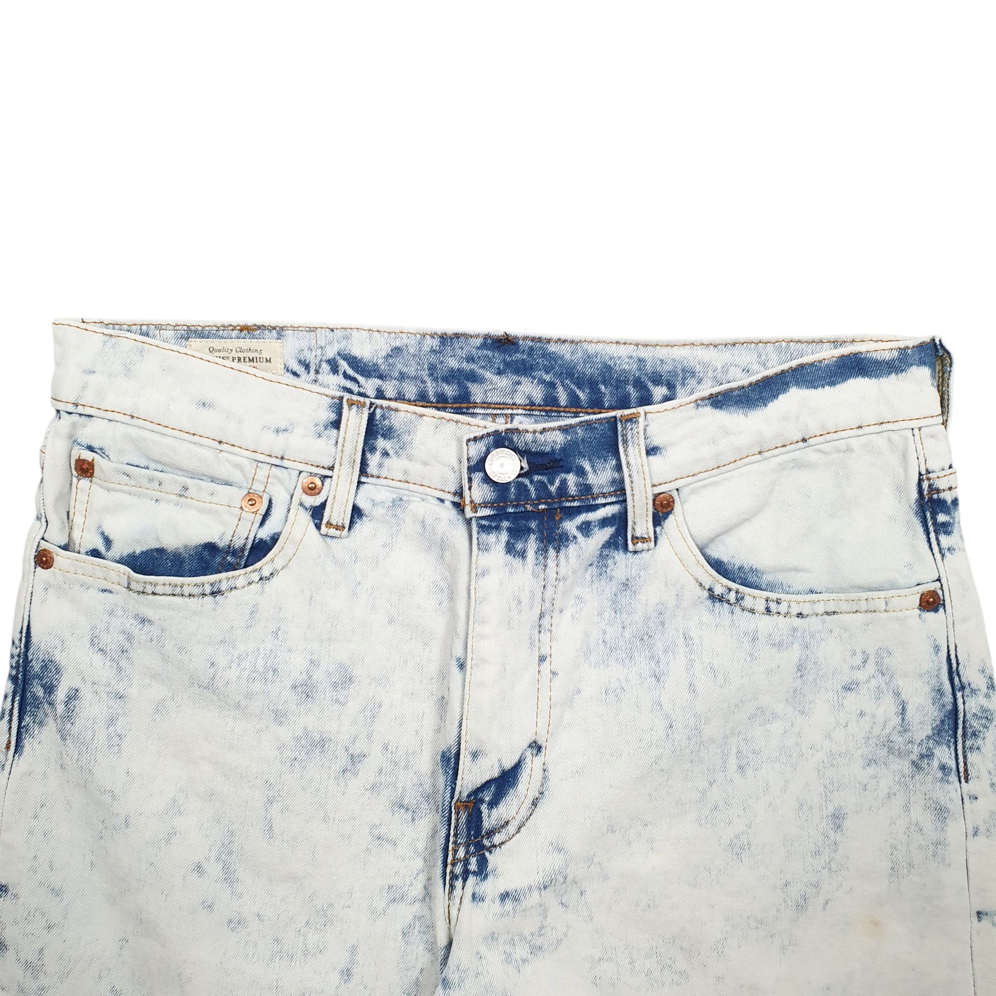 Mens White Levis Denim Jeans Jorts Acid Wash Denim Shorts