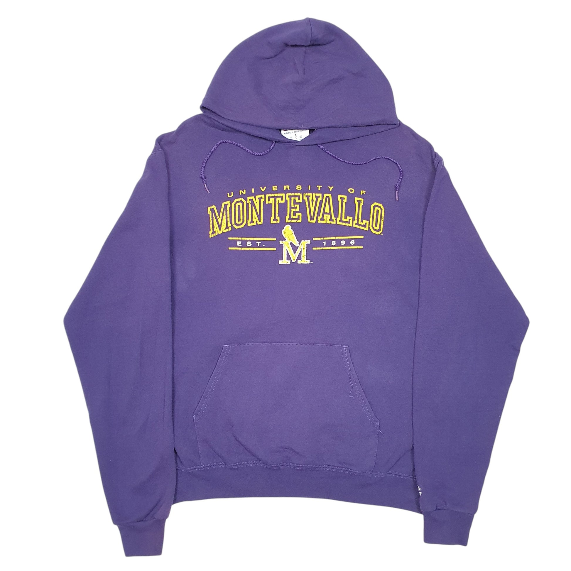 Mens Purple Champion University Of Montevallo USA Spellout Hoodie Jumper