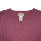 Mens Burgundy L.L.Bean Knit Cable Crewneck Jumper