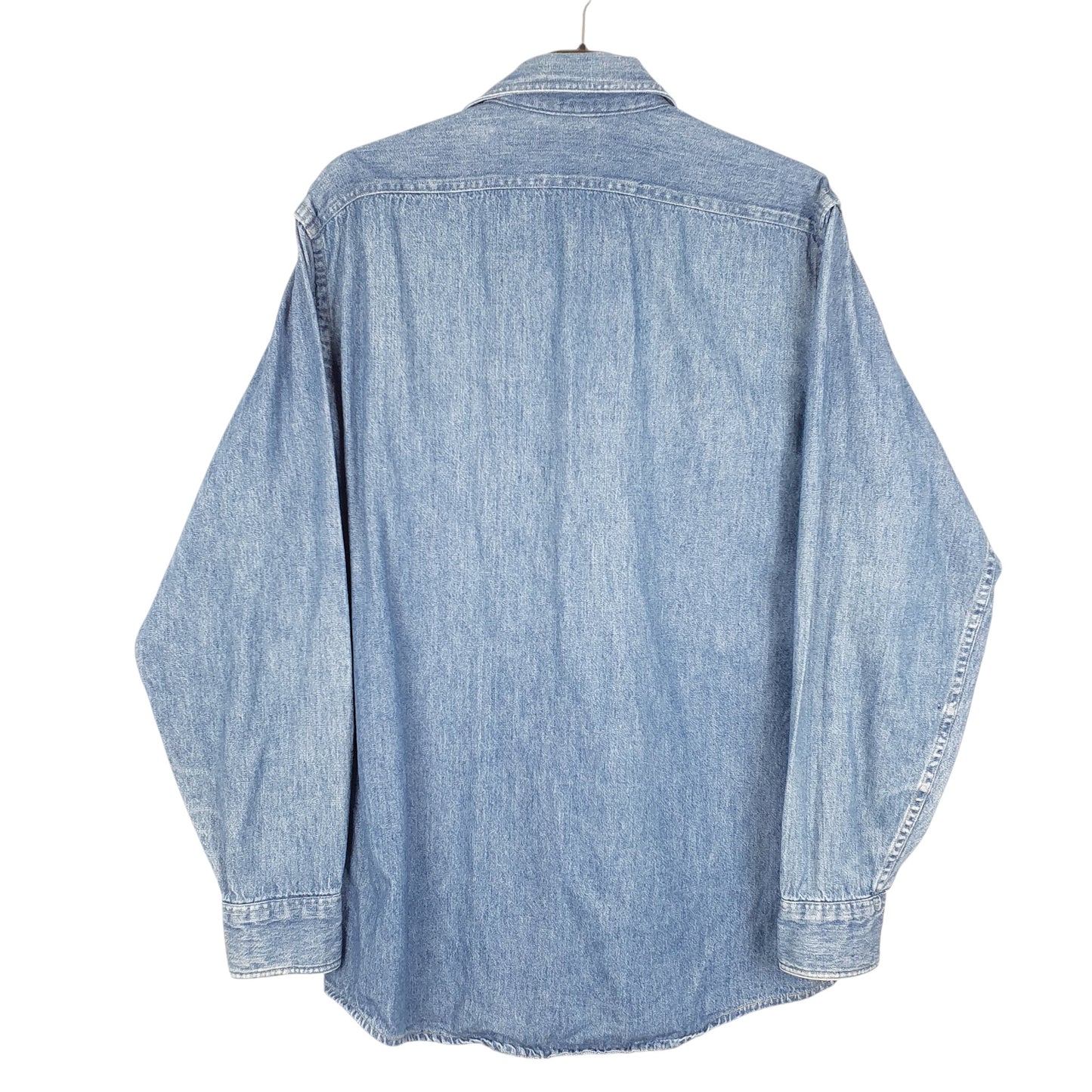 Mens Blue L.L.Bean Denim Overshirt Long Sleeve Shirt