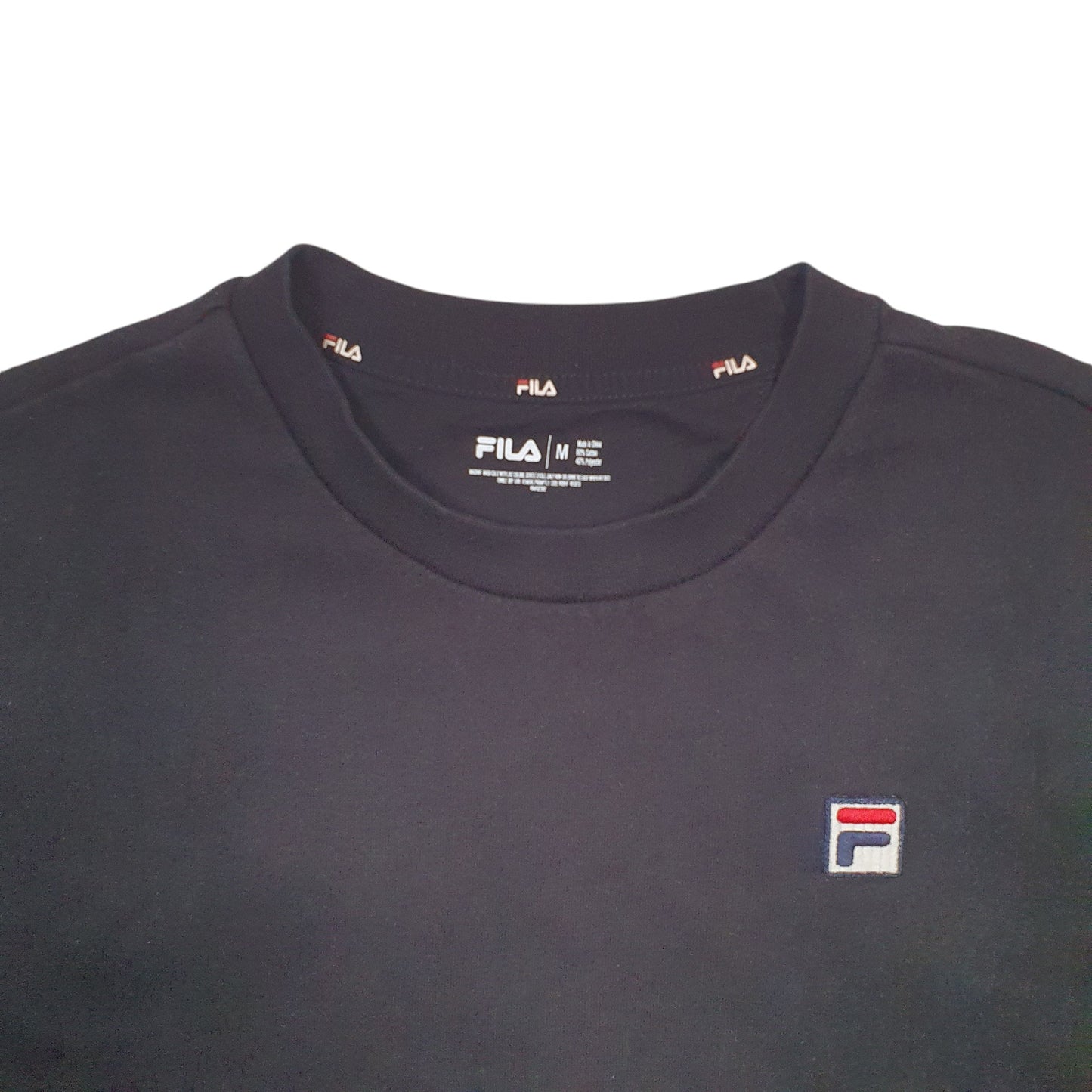 Mens Black Fila  Crewneck Jumper