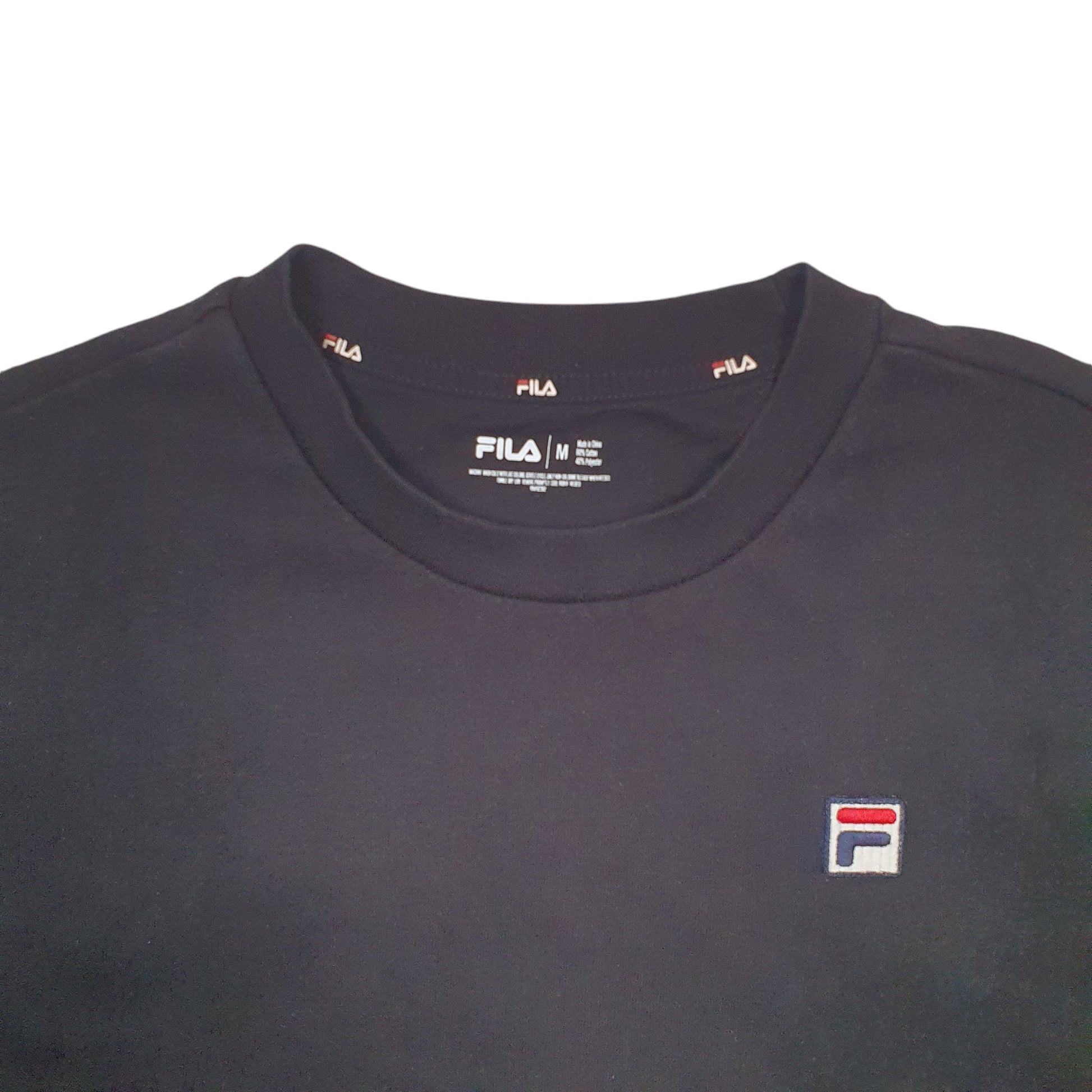 Mens Black Fila  Crewneck Jumper