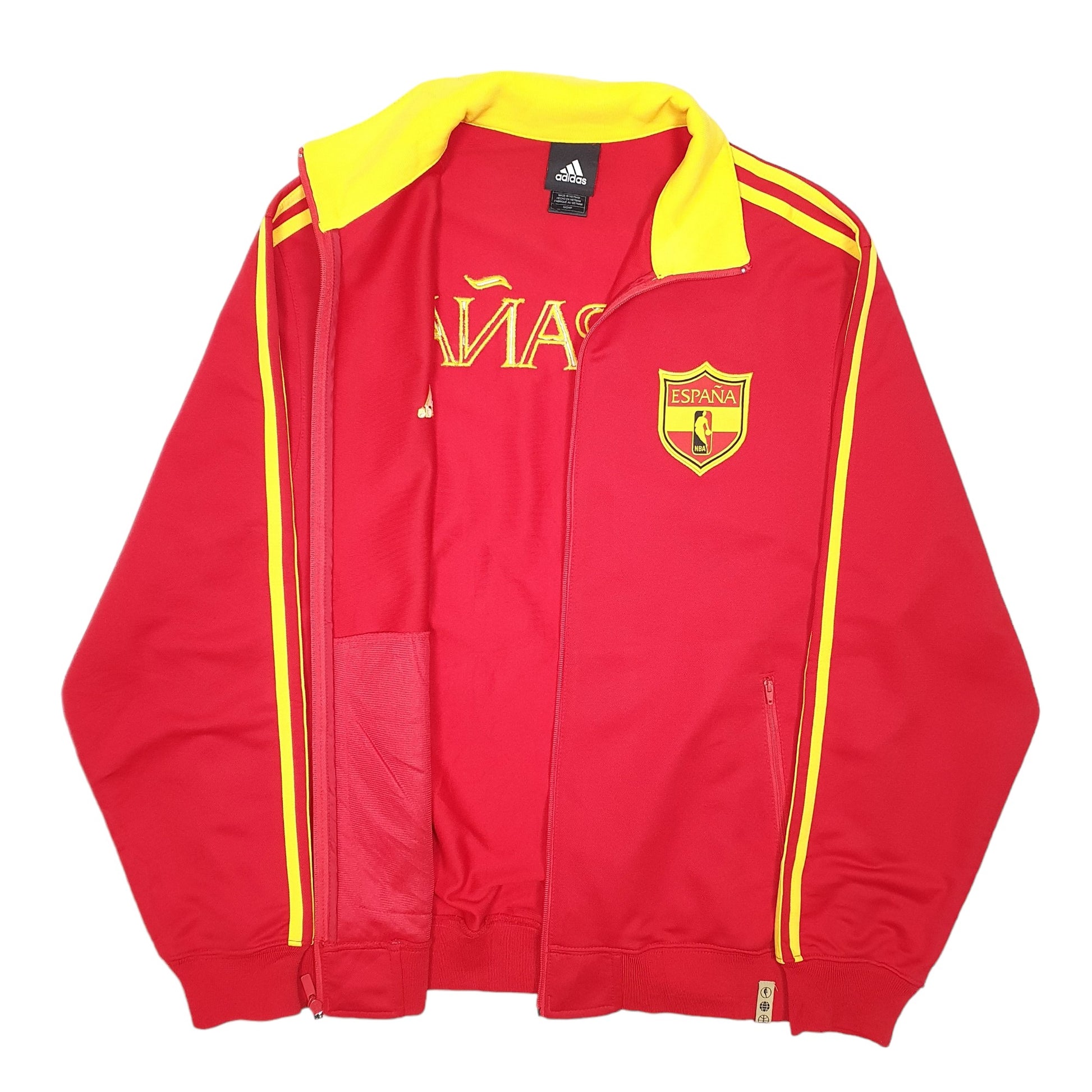 Mens Red Adidas Espana NBA Basketball Team Track Top Full Zip Jumper