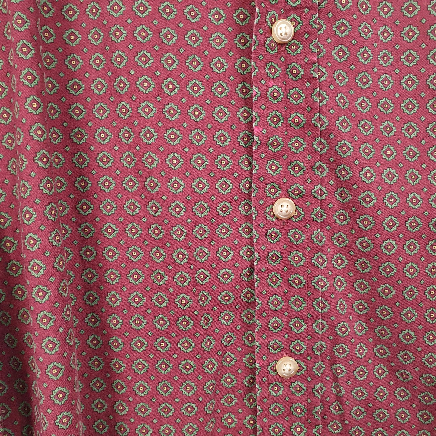 Mens Burgundy Polo Ralph Lauren Retro Print Long Sleeve Shirt