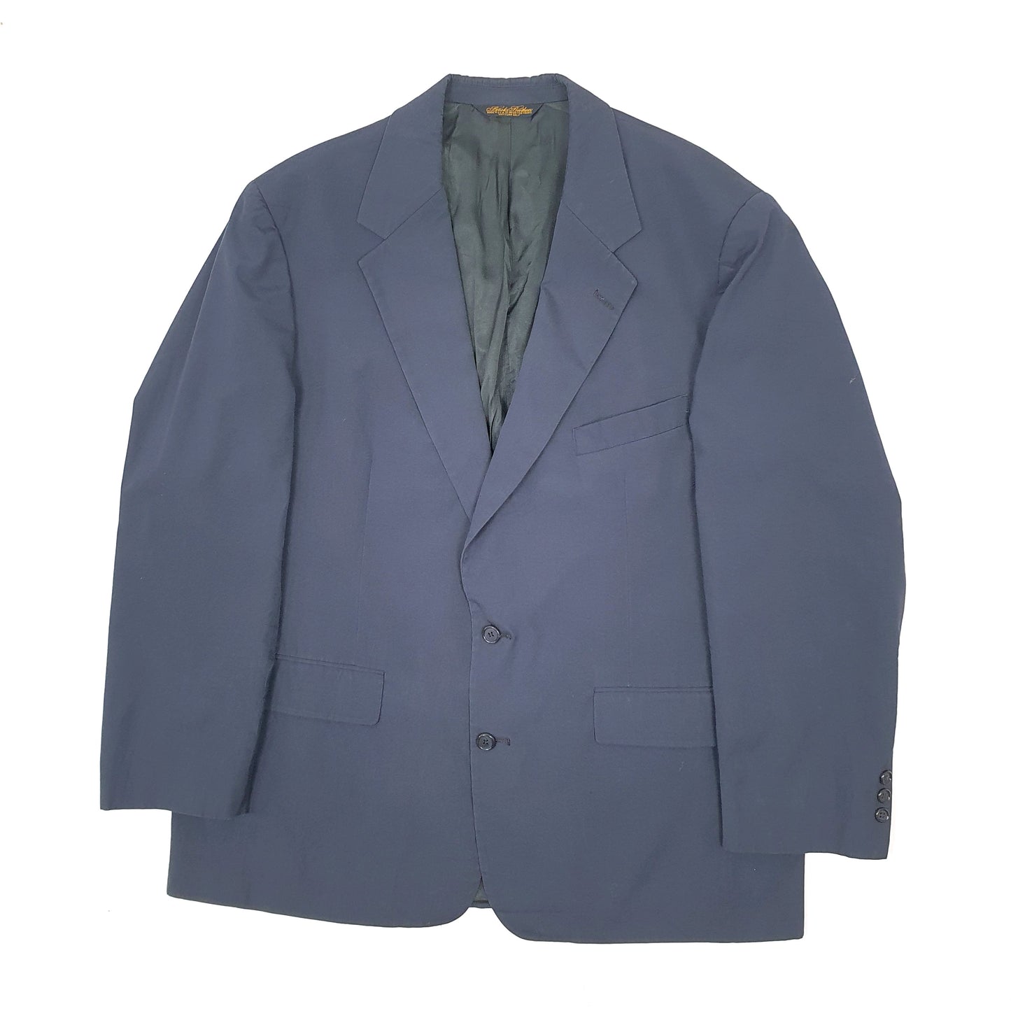 Mens Navy Brooks Brothers Made in USA Crewneck Coat