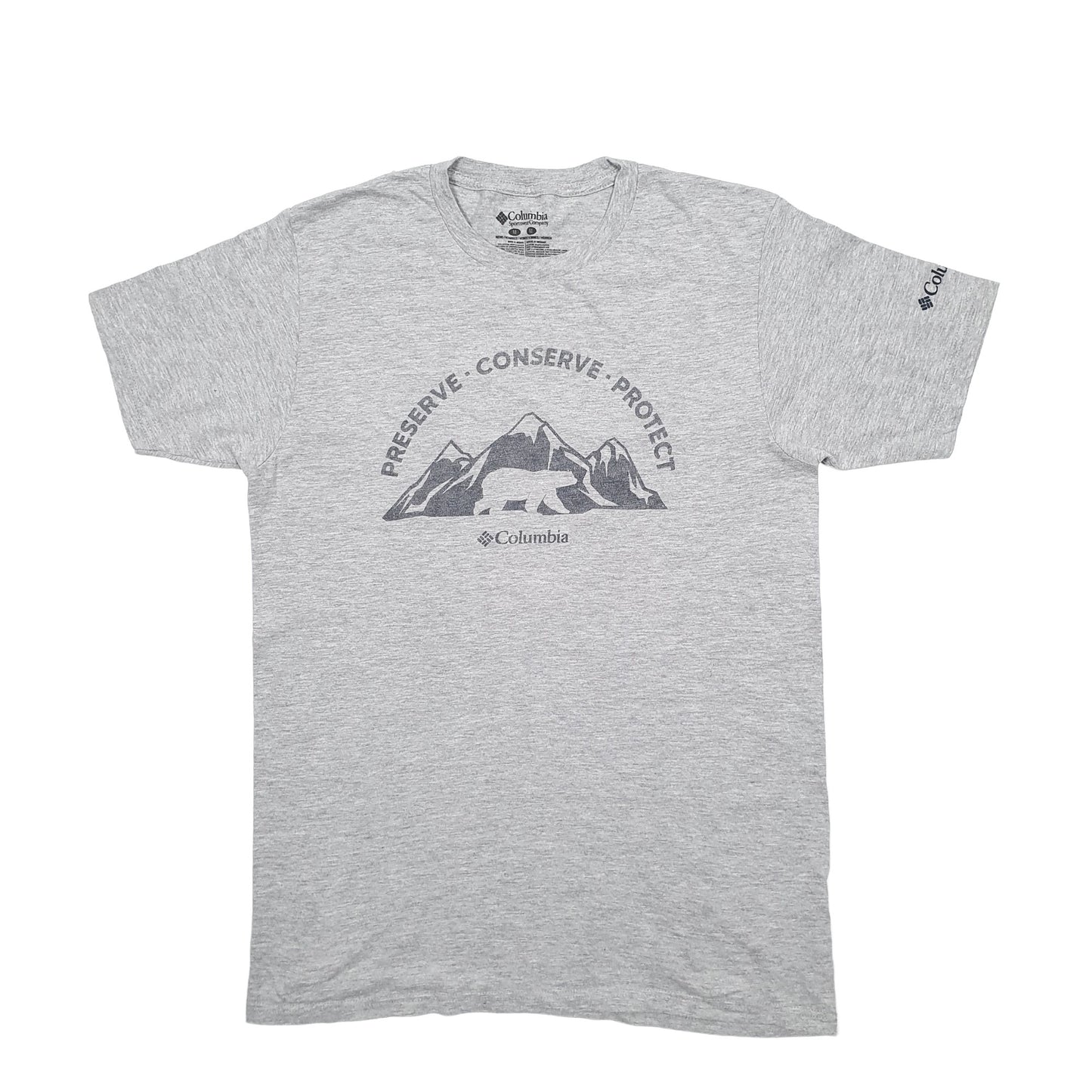 Mens Grey Columbia Sportswear Spellout Short Sleeve T Shirt