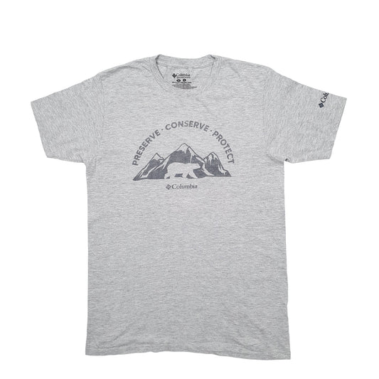 Mens Grey Columbia Sportswear Spellout Short Sleeve T Shirt