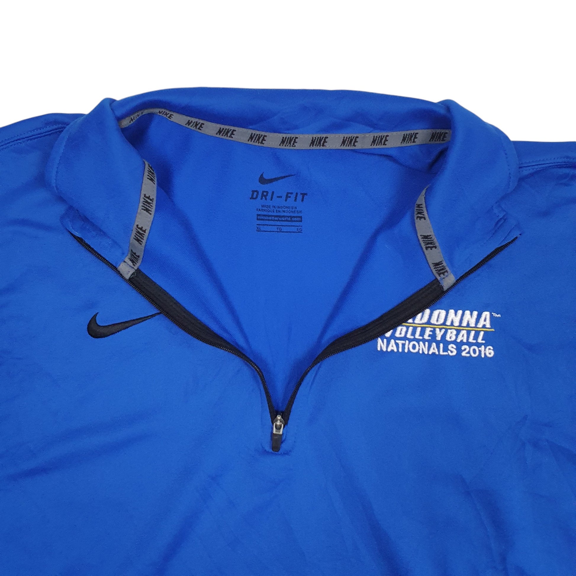 Mens Blue Nike Dri-Fit Madonna Volleyball Quarter Zip Jumper