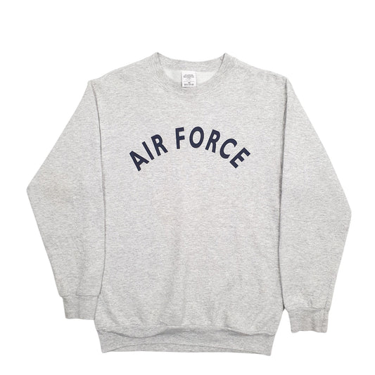 Mens Grey Campbellsville Apparel Company Air Force Spellout Made In USA Vintage 2000's Crewneck Jumper