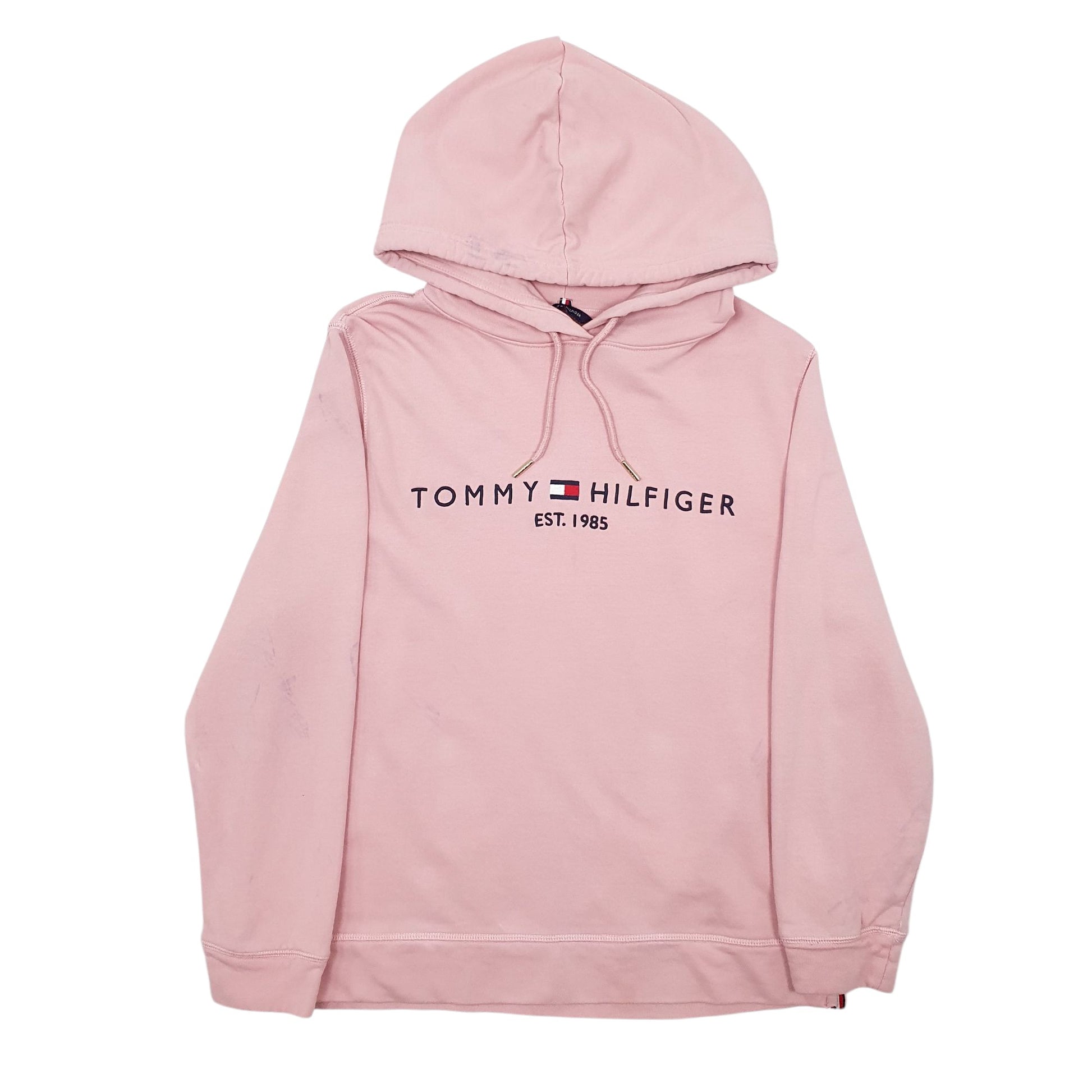 Womens Pink Tommy Hilfiger Spellout Hoodie Jumper