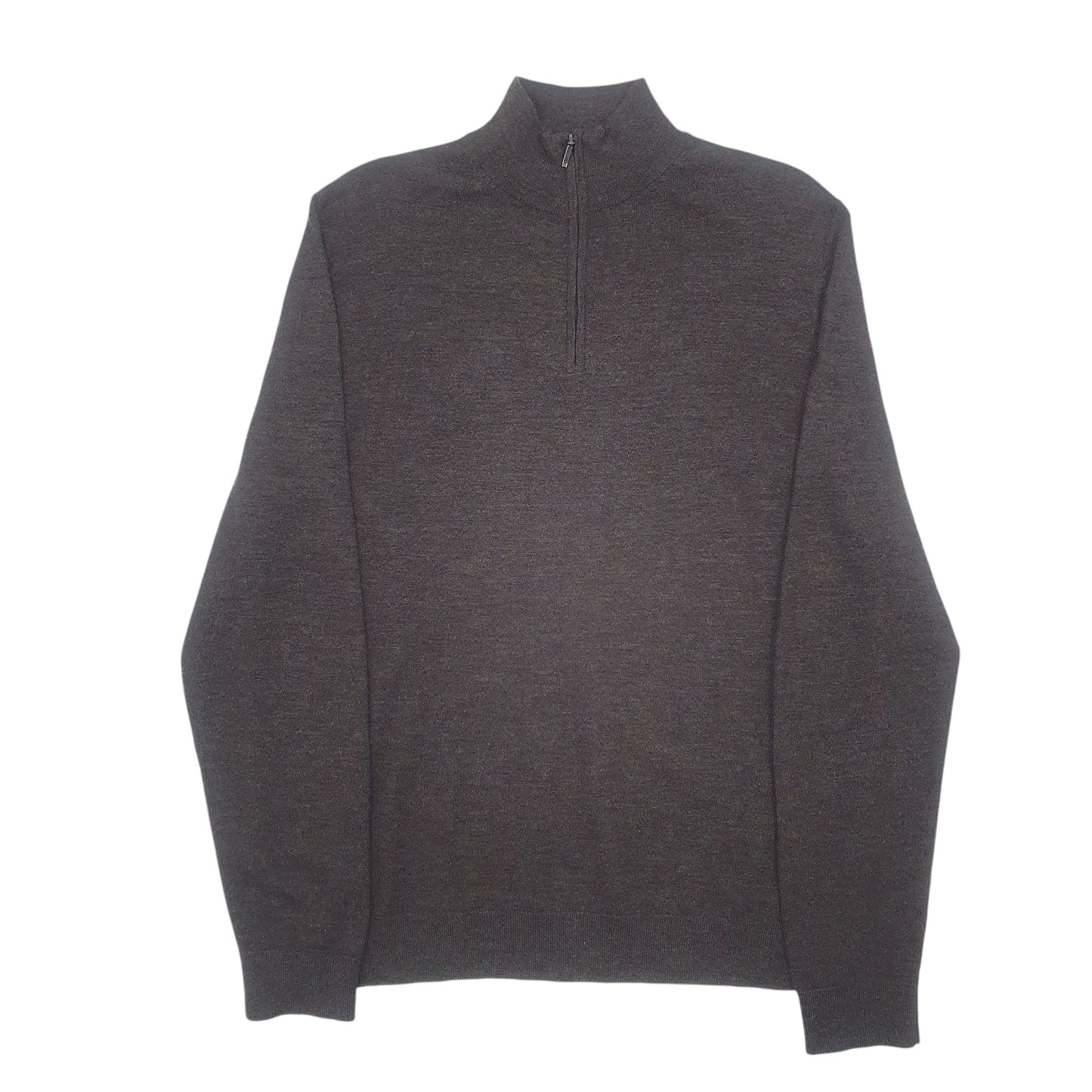 Mens Grey Moss Bros  Quarter Zip Jumper