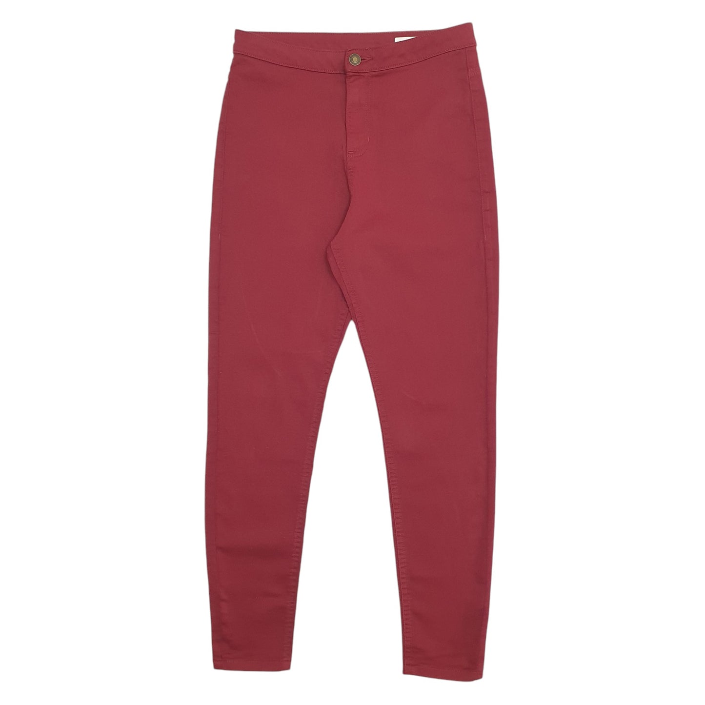 Womens Burgundy M&S Stretch Fit Chino Trousers