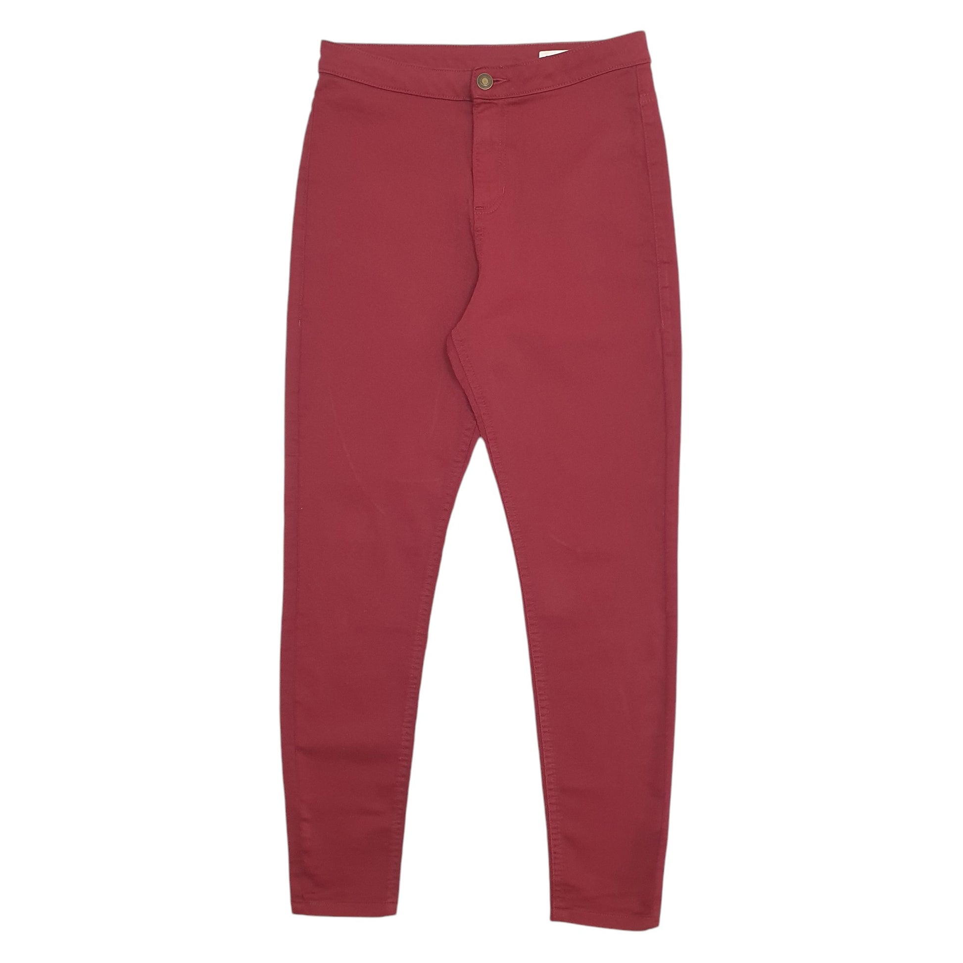 Womens Burgundy M&S Stretch Fit Chino Trousers