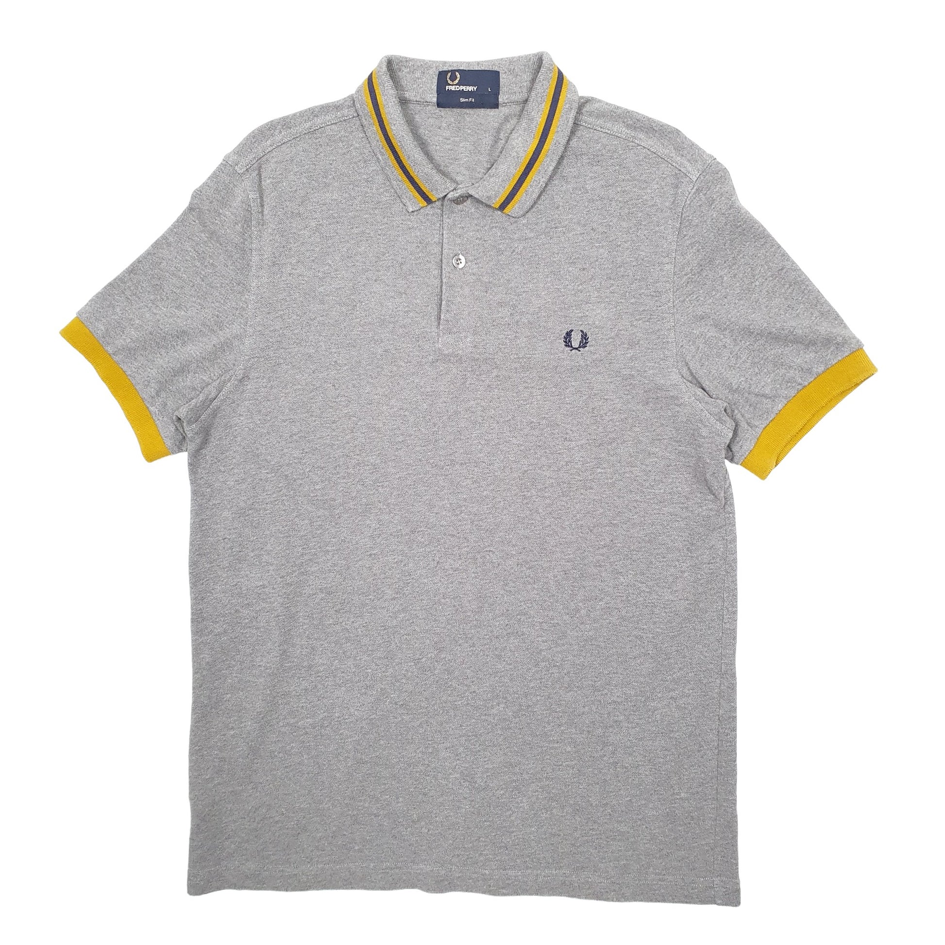 Mens Grey Fred Perry  Short Sleeve Polo Shirt