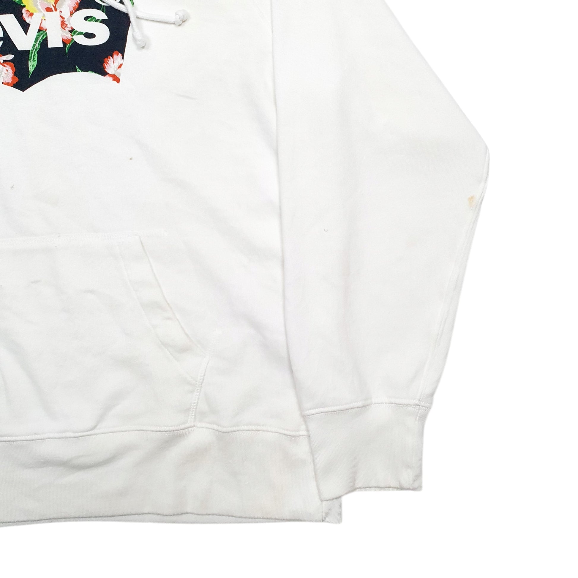 Womens White Levis Floral Hoodie Jumper