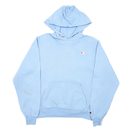 Mens Blue Champion Script Hoodie Jumper