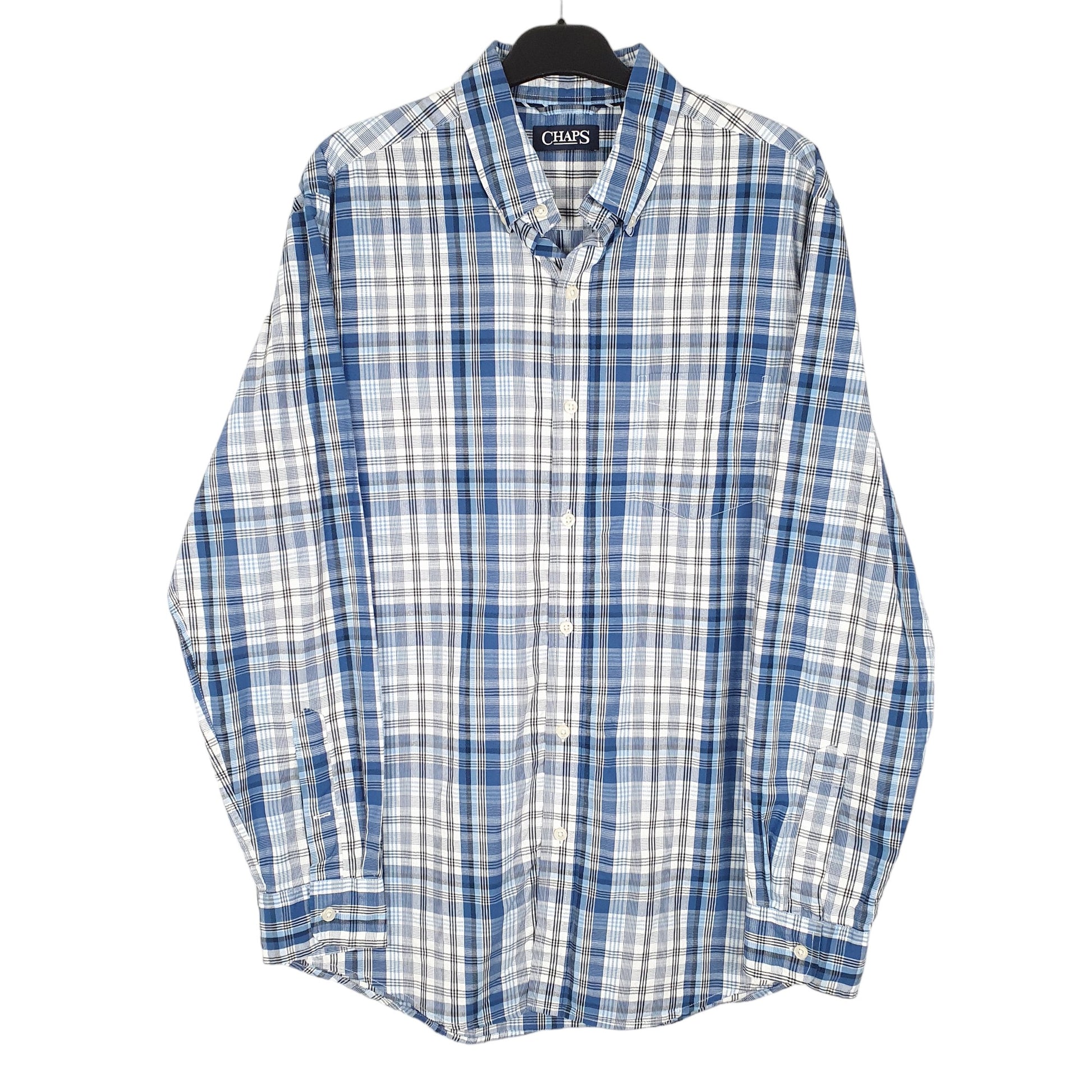 Mens Blue Chaps  Long Sleeve Shirt