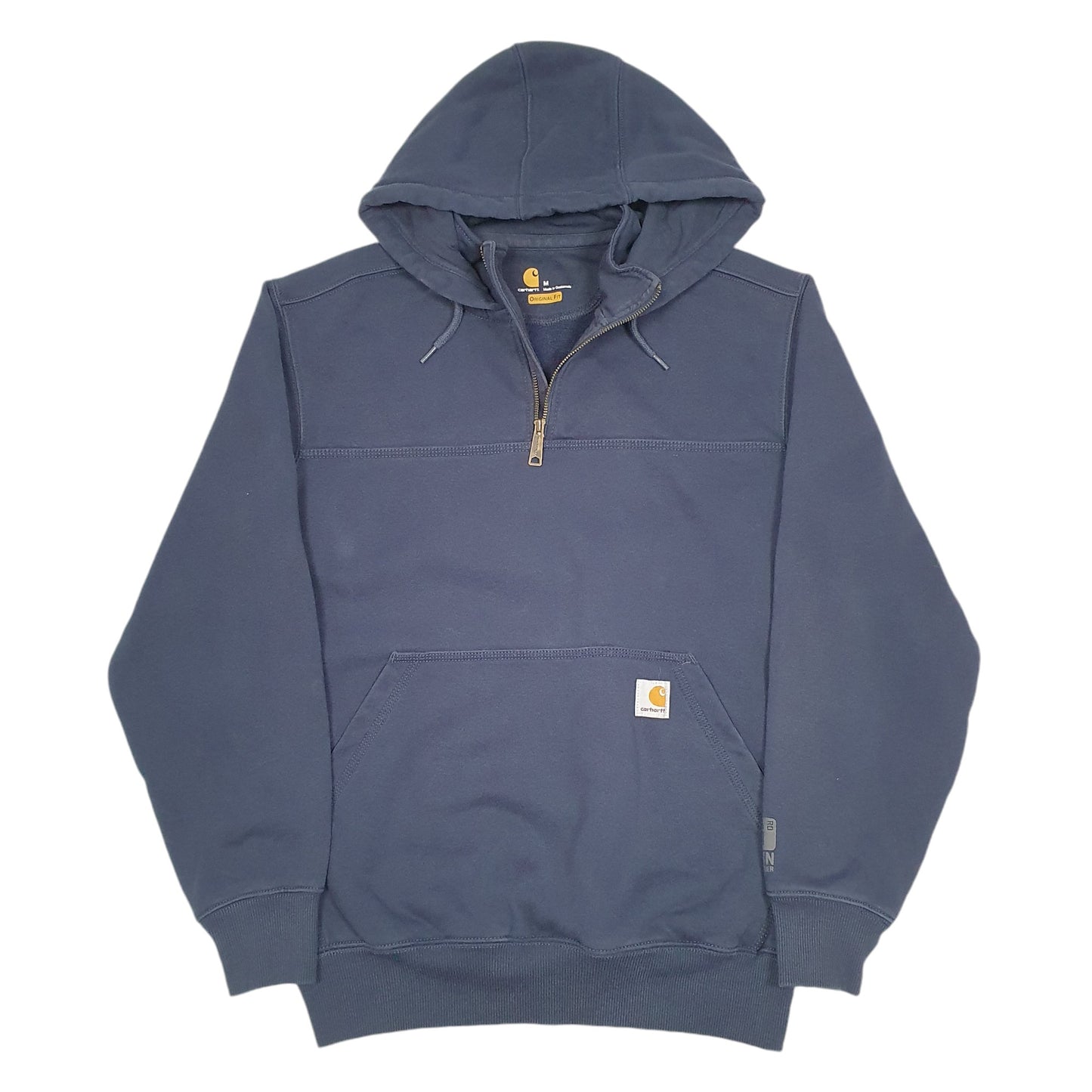 Mens Navy Carhartt Workwear Hoodie Quarter Zip Jumper