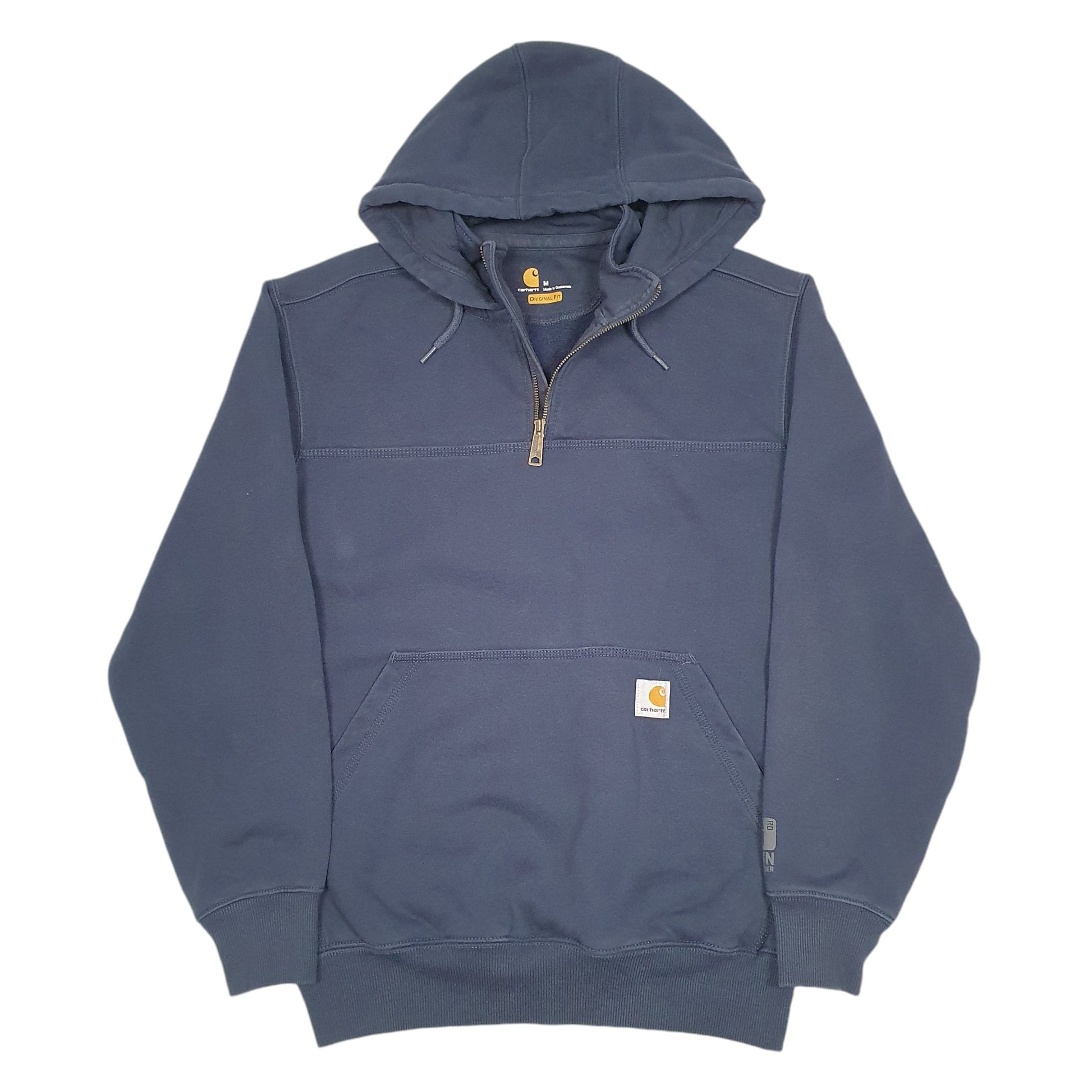 Mens Navy Carhartt Workwear Hoodie Quarter Zip Jumper