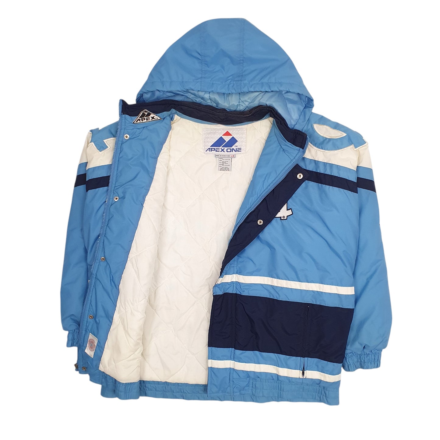 Mens Blue Apex One Vintage 1990s USA College North Carolina Tarheels  Coat