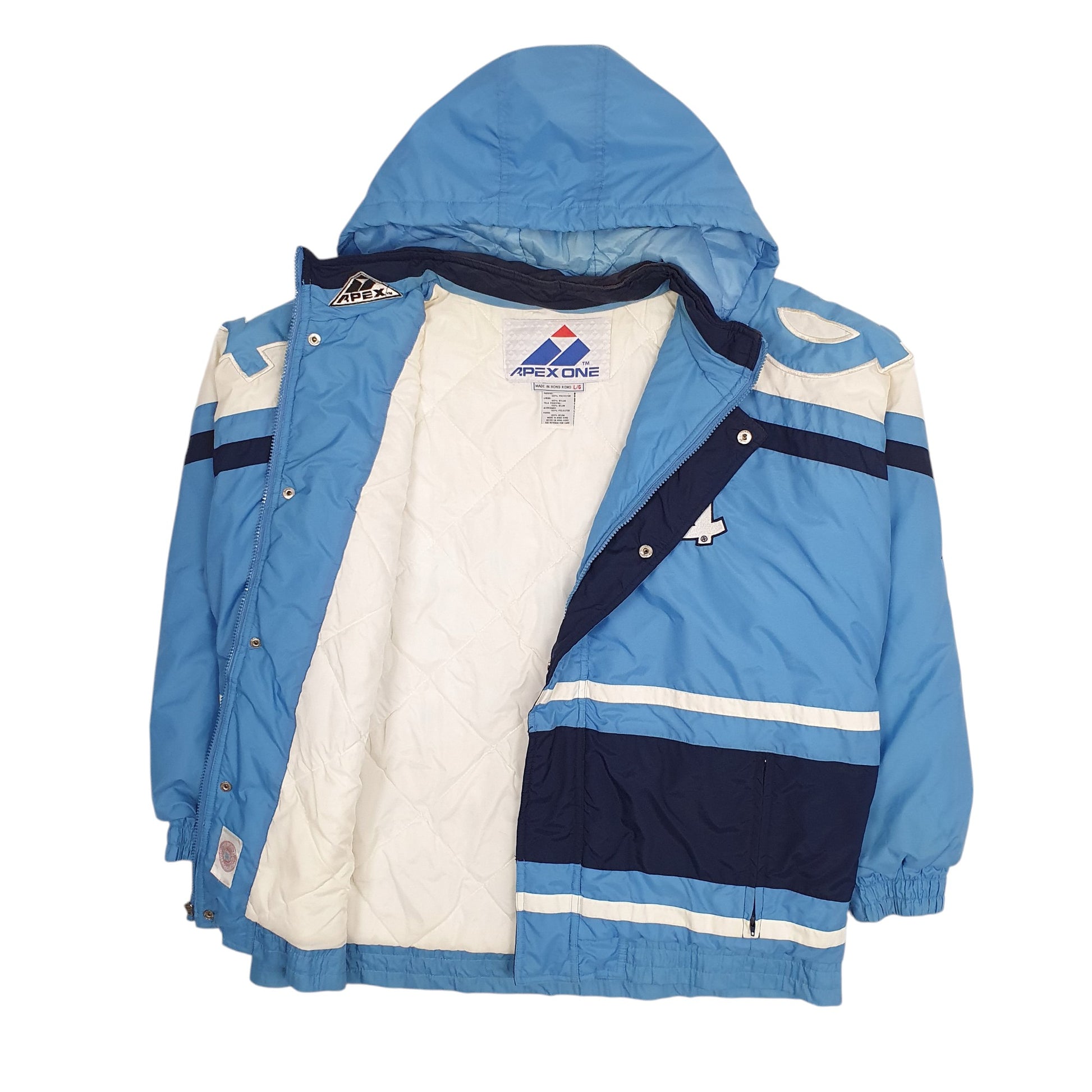 Mens Blue Apex One Vintage 1990s USA College North Carolina Tarheels  Coat