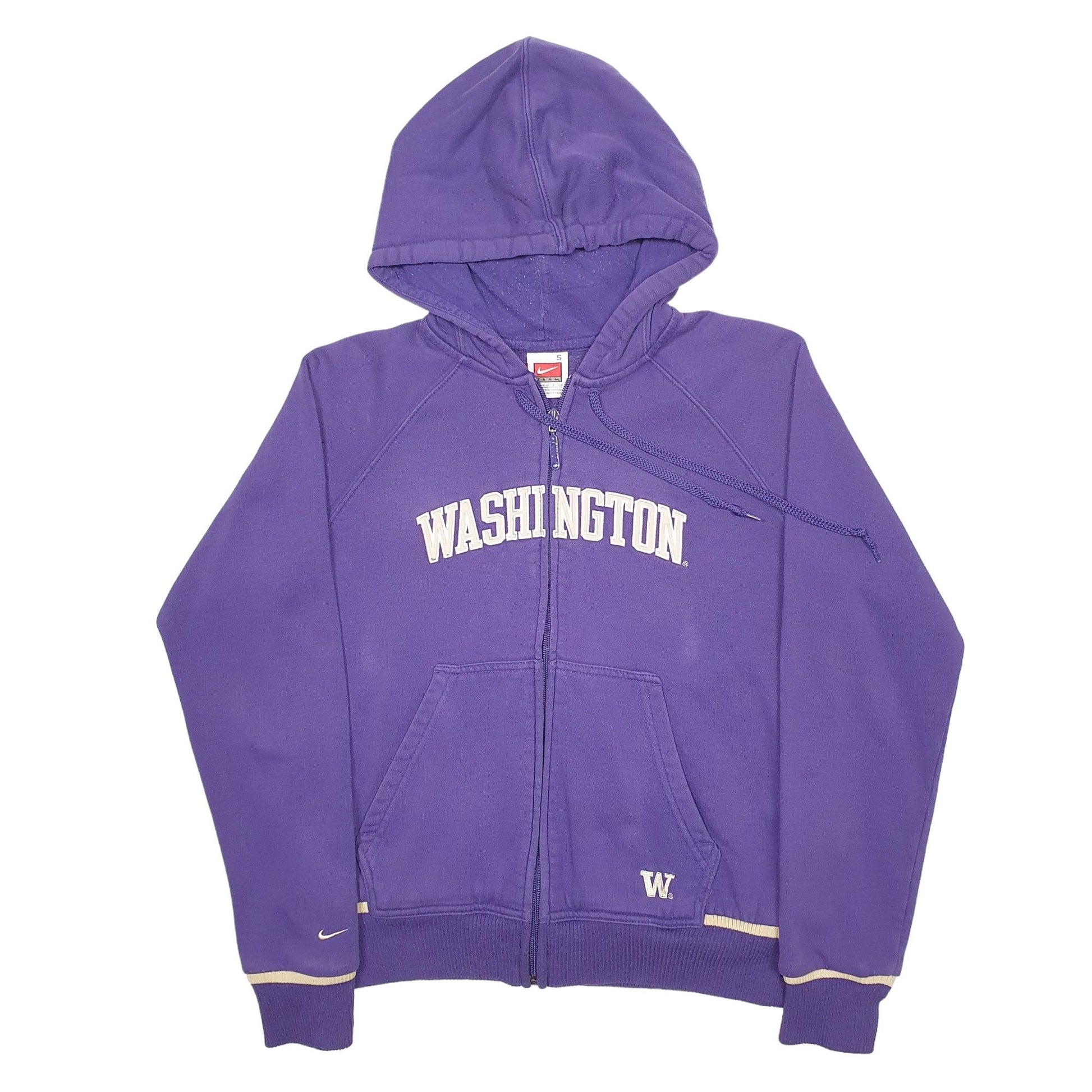 Womens Purple Nike Spellout Washington Vintage 2000's Full Zip Jumper