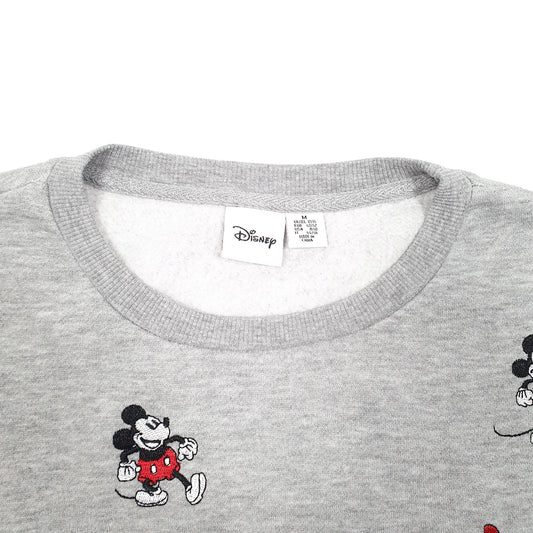 Womens Grey Disney Mickey Mouse Minnie Crewneck Jumper
