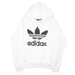 Mens White Adidas Spellout Hoodie Jumper