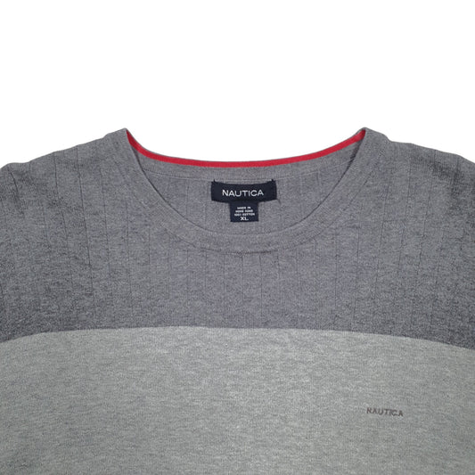 Mens Grey Nautica Knit Crewneck Jumper