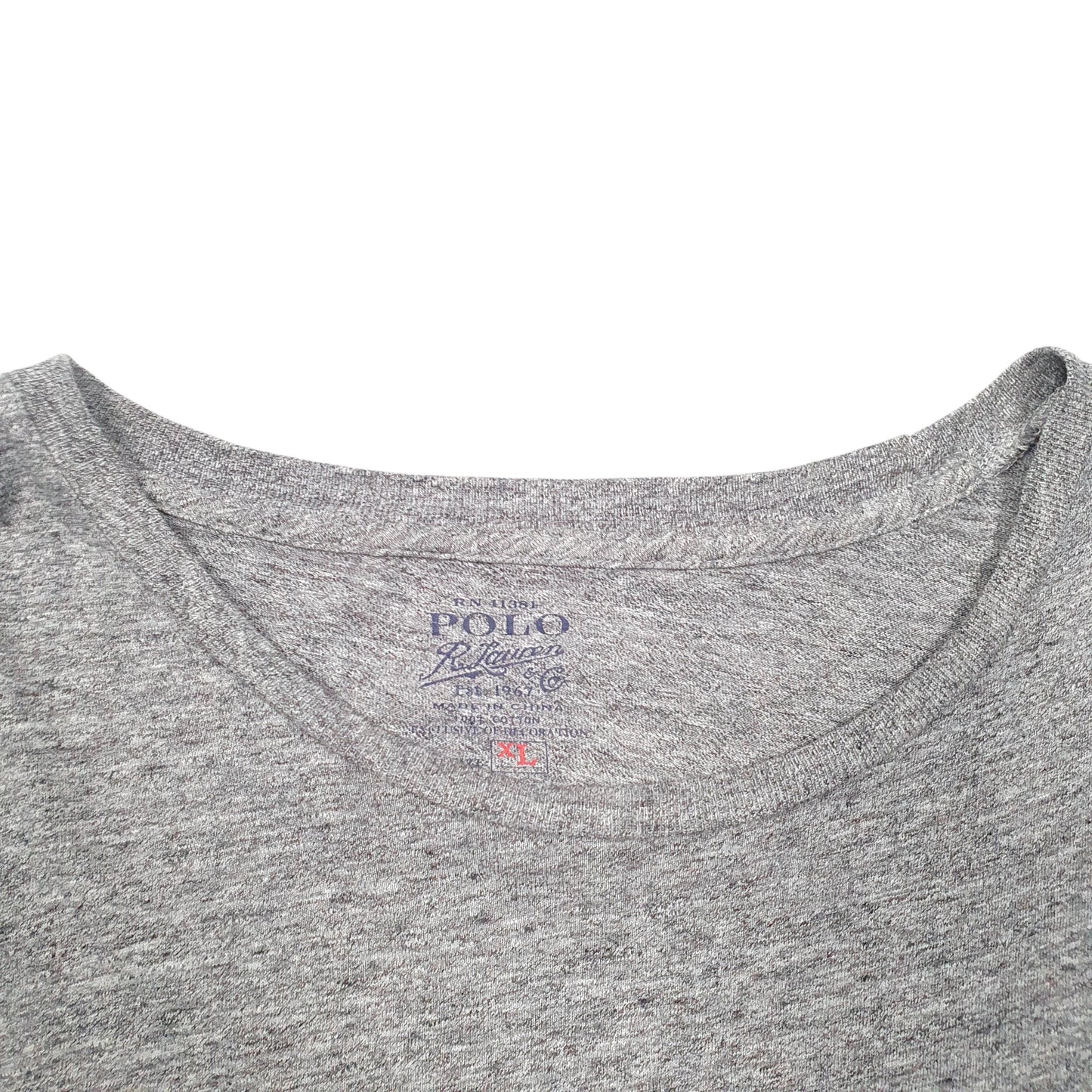 Mens Grey Polo Ralph Lauren Pocket Long Sleeve T Shirt