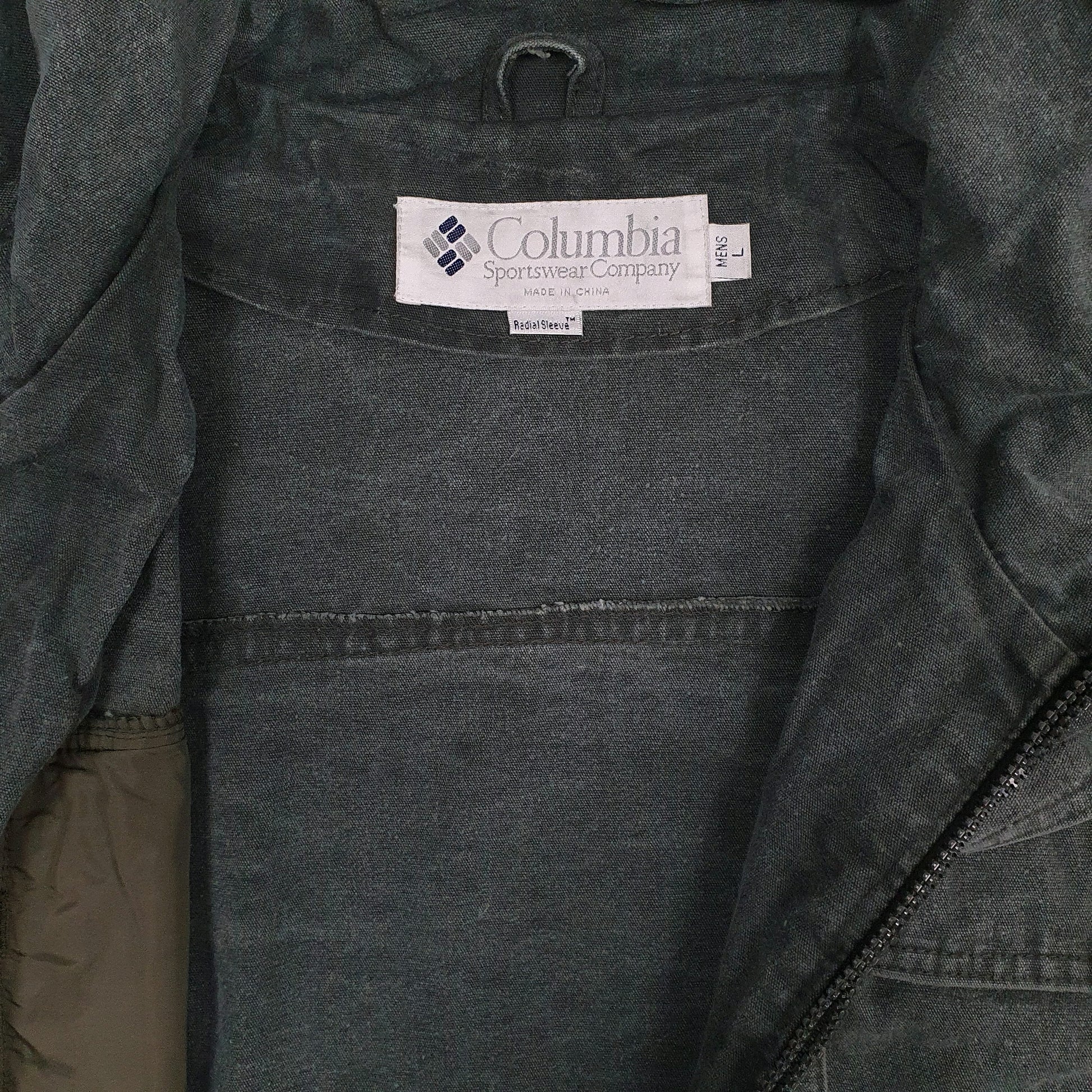 Mens Green Columbia Sportswear Company Vintage 90s Canvas  Coat